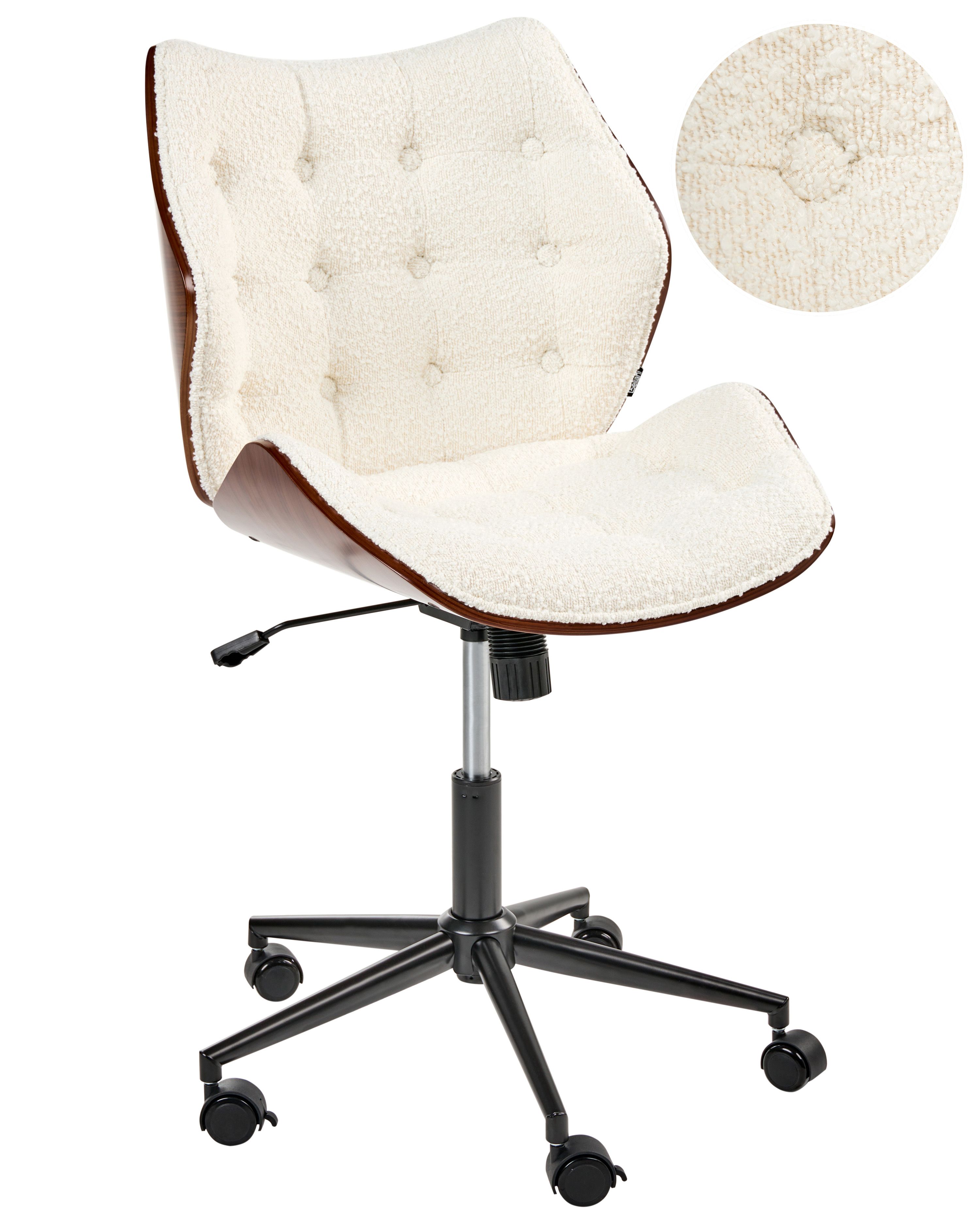 Desk Chair LOMPOC Boucle Off-White