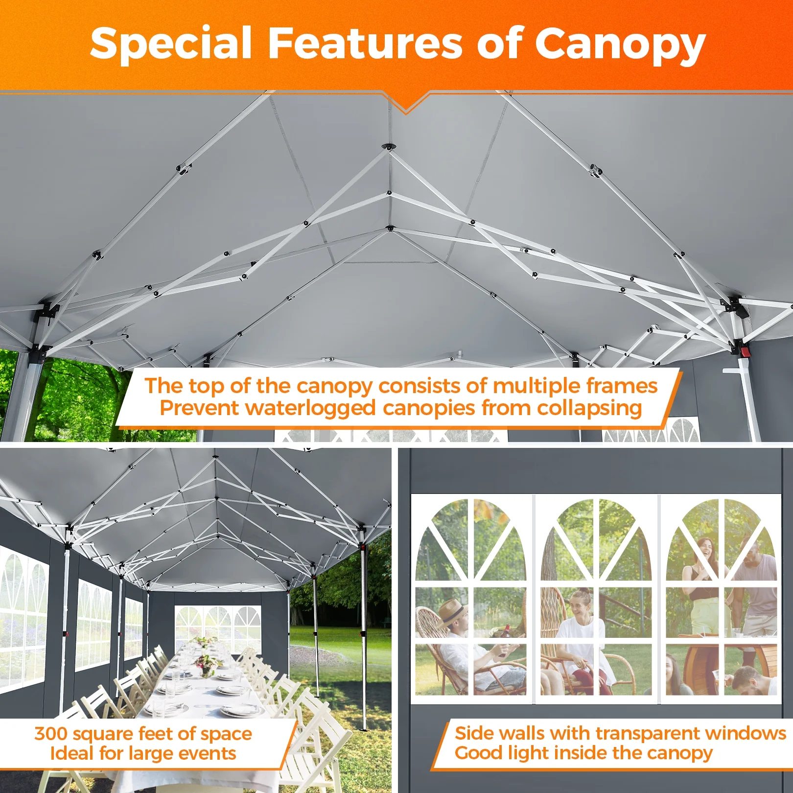 SANOPY 10'x10' EZ Pop Up Canopy Tent Outdoor Party Instant Shelter Portable Folding Beach Canopy with 4 Sandbag & Carrying Bag, Black - Image 63