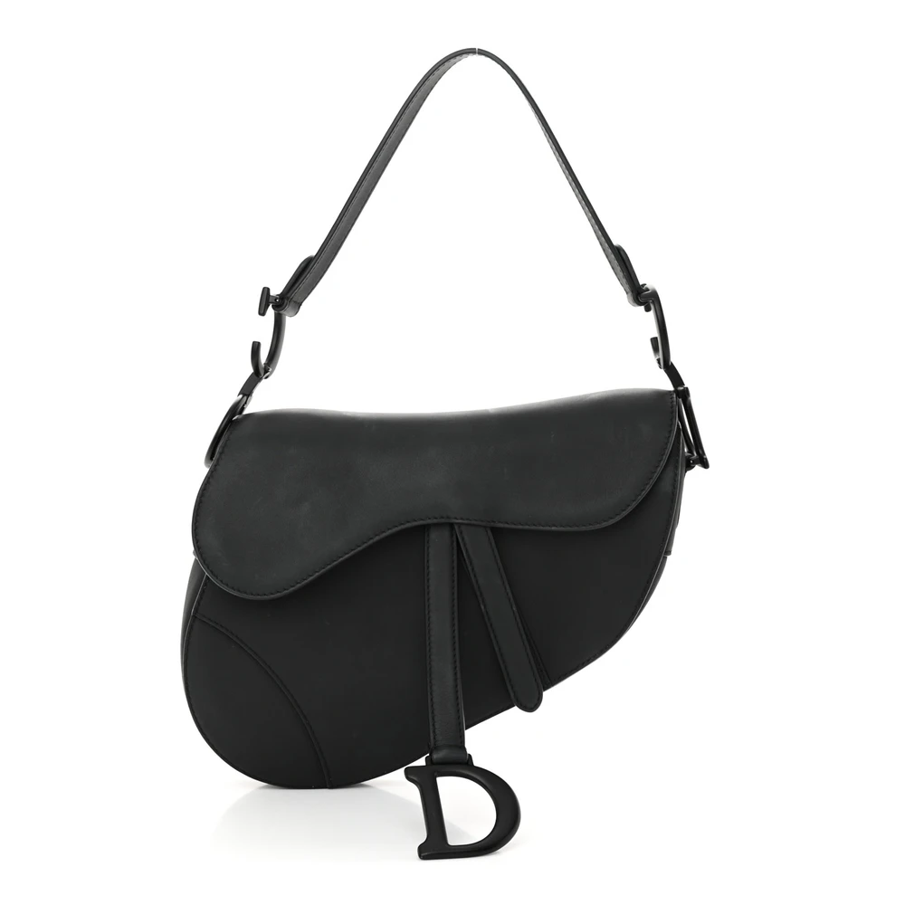 Dior Black Ultra Matte Calfskin Leather Medium Saddle Bag Matte Black Hardware High-quality Replica