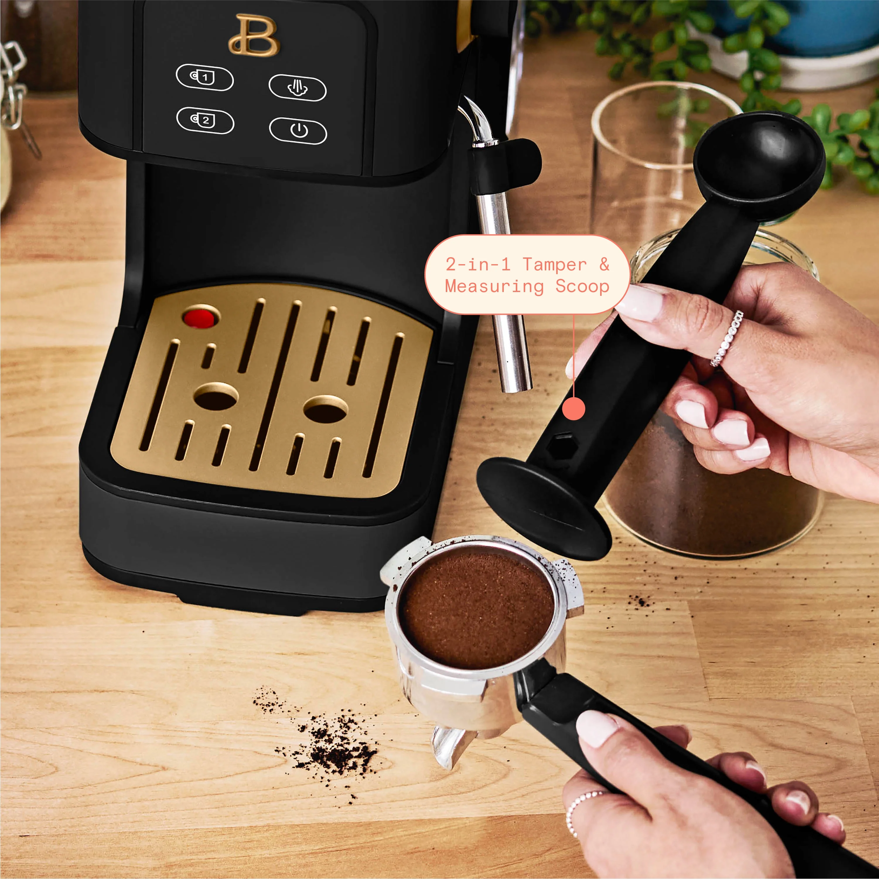 Beautiful Slim Espresso Machine with 20-Bar Pressure, Black Sesame by Drew Barrymore - Image 10