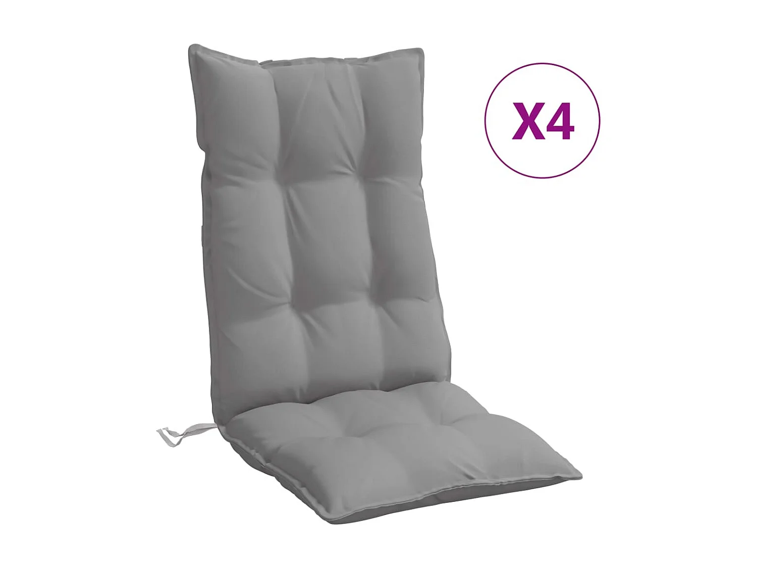 Coussins de chaise à dossier haut lot de 4 gris tissu oxford