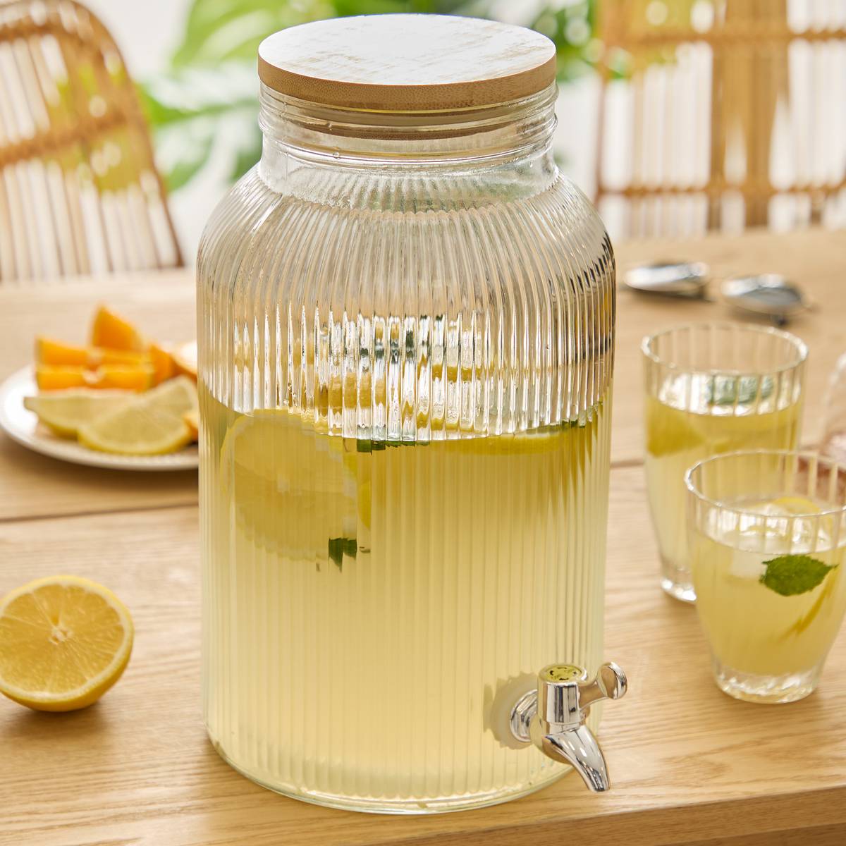 Beverage dispenser "Line" Glass, 6L, Transparent