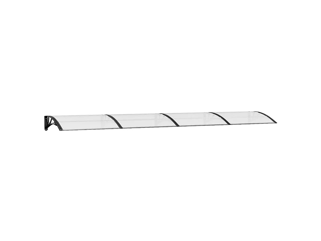 Auvent de porte Noir et transparent 400x80 cm Polycarbonate WVGQ8216