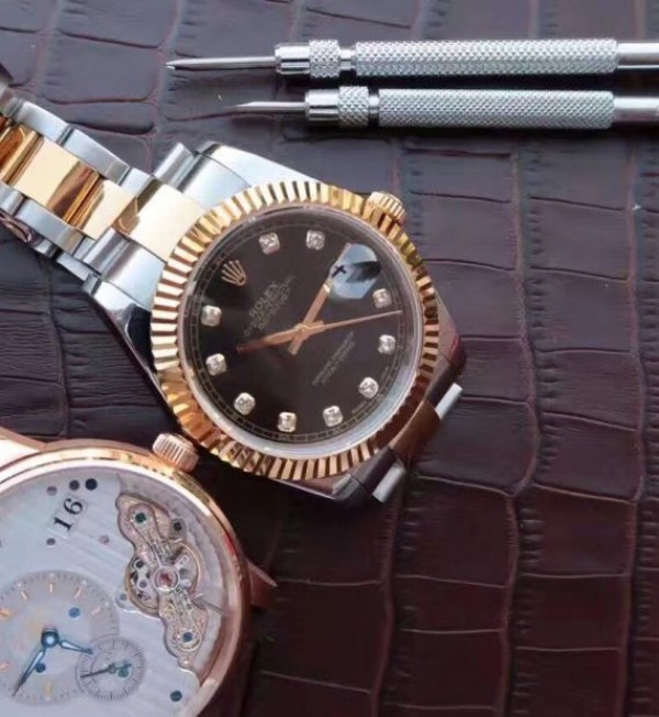 Replica Rolex Noob DateJust 126333 YG Wrapped Black Dial - Elite Watch Atelier