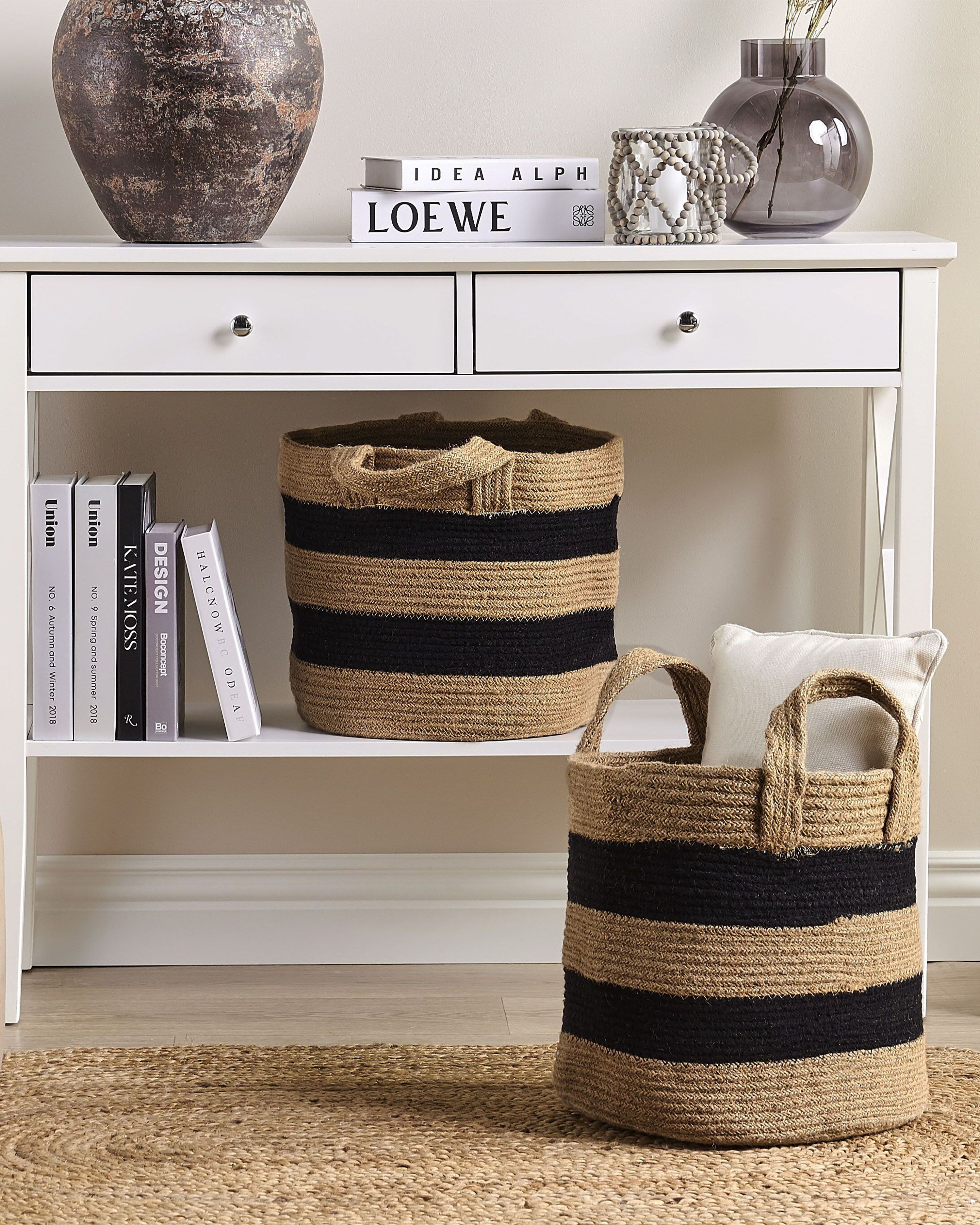 Set of 2 Baskets GEREDE Jute Natural