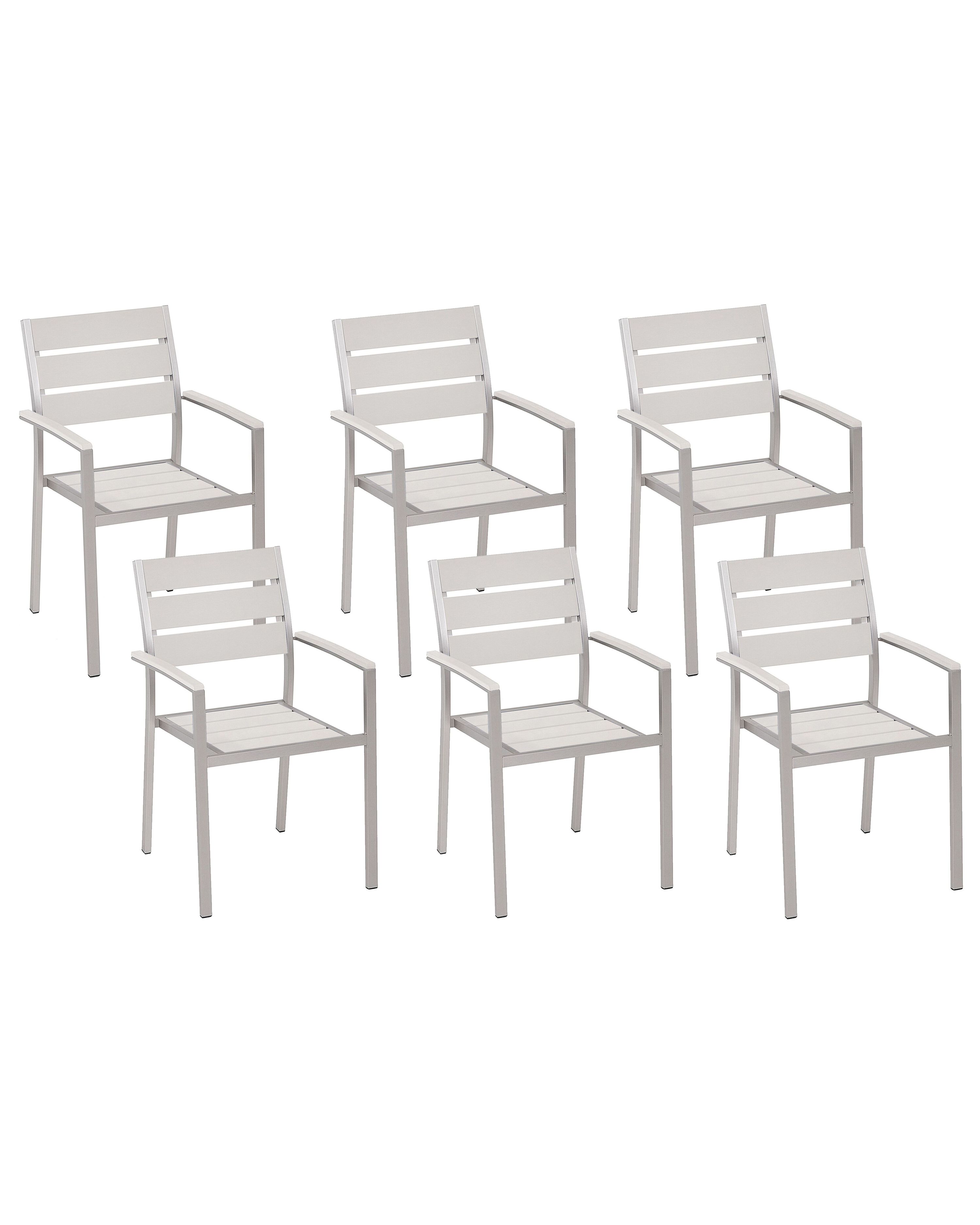Set of 6 Garden Chairs VERNIO White