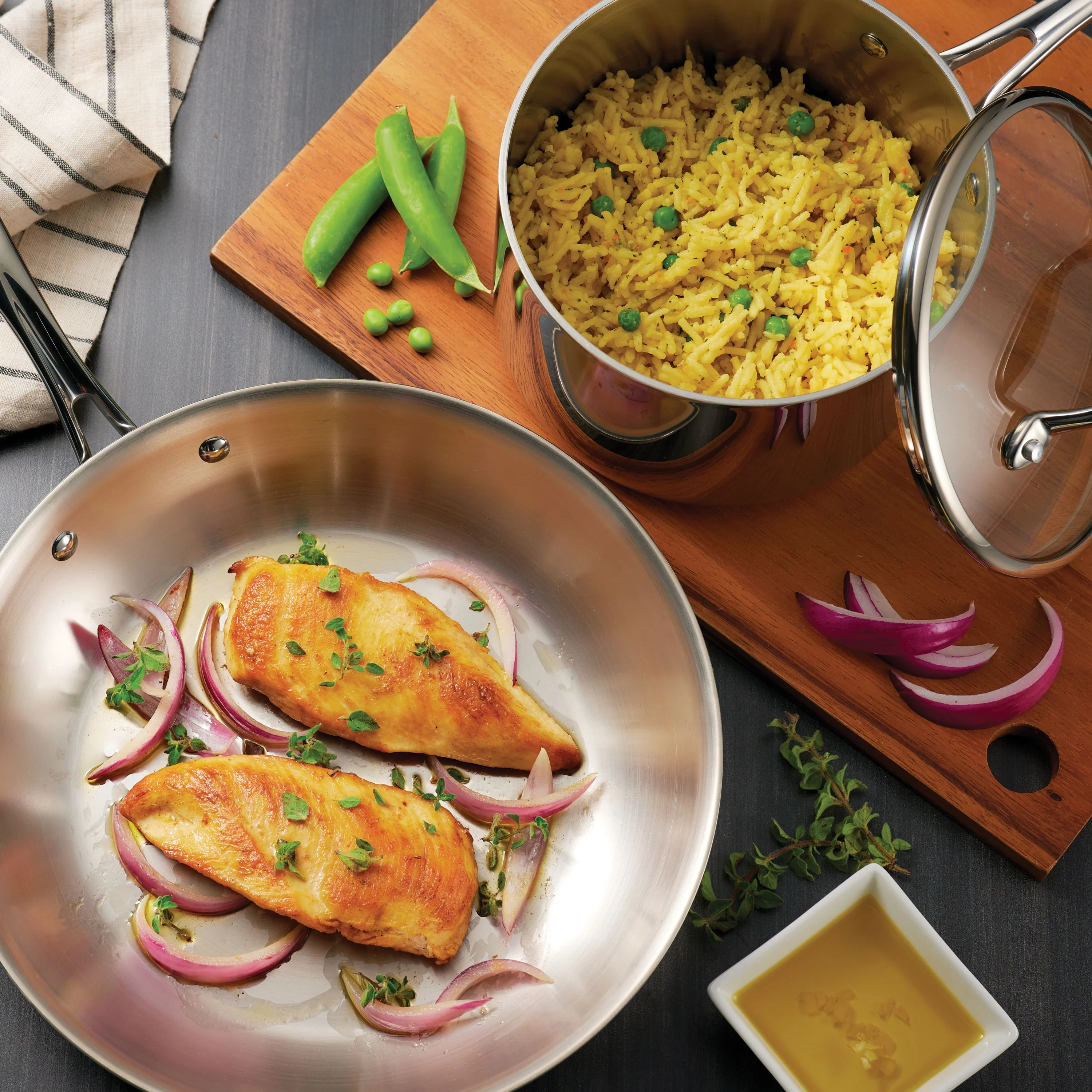 Tramontina 14-Piece Tri-Ply Clad Stainless Steel Cookware Set, with Glass Lids