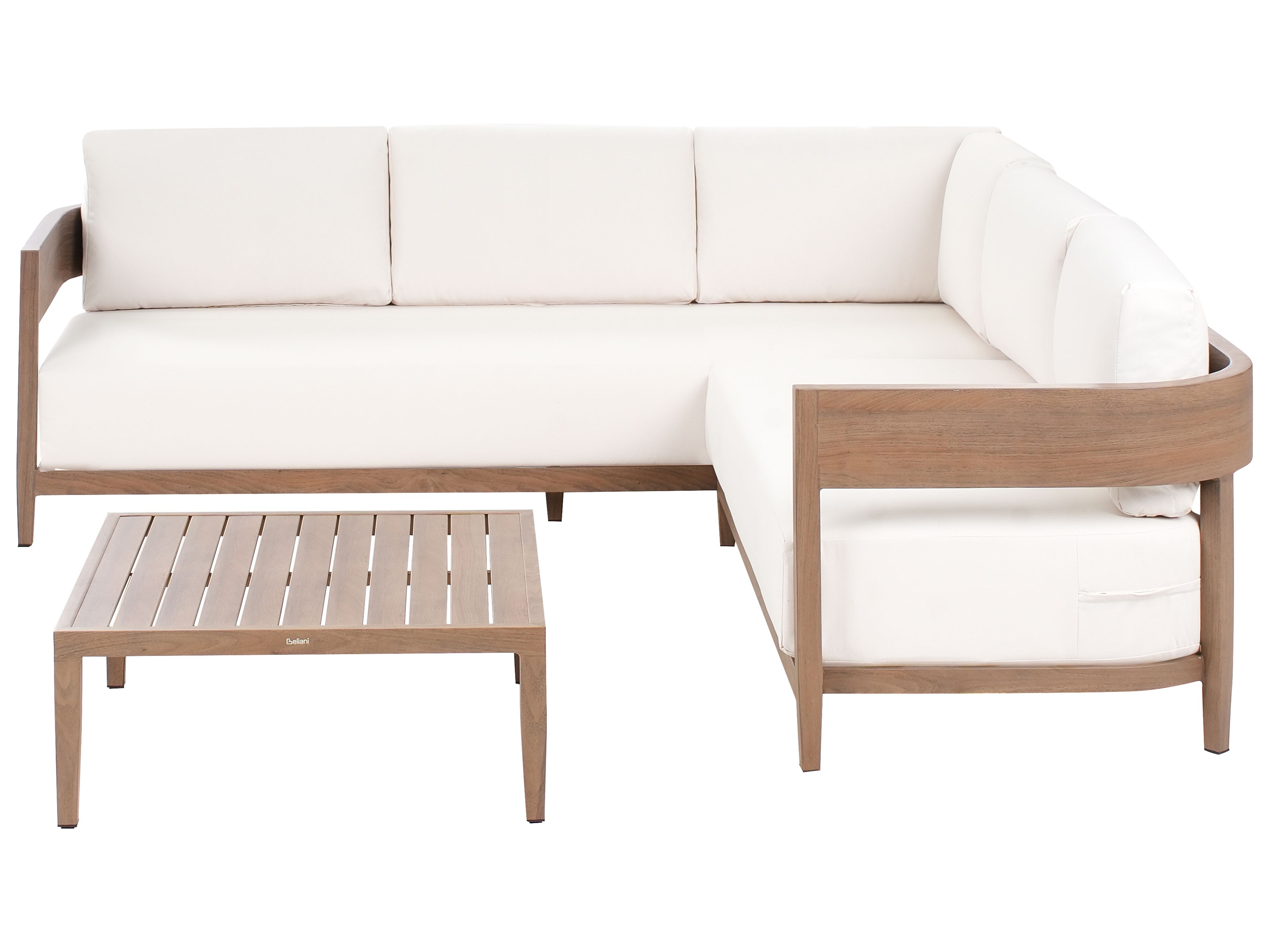 Garden Corner Sofa with Table 5 Seater SAMPIERI Left Hand Metal Brown