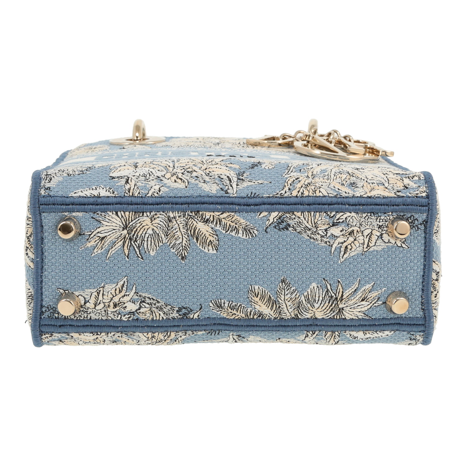 Dior Lady D- Lite handbag in blue canvas1:1High-quality replica