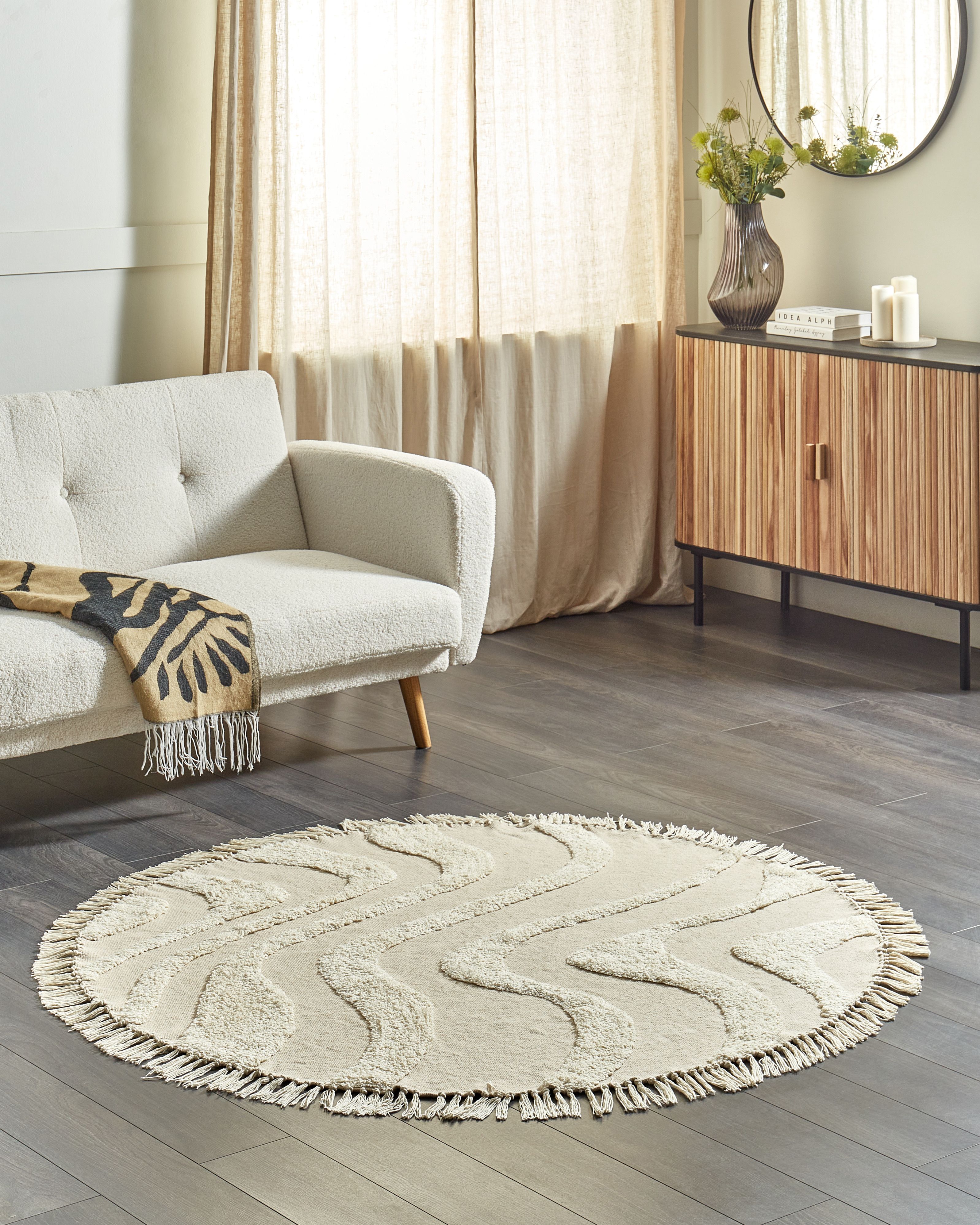 Rug ARTMAK Beige ø 140 cm Cotton