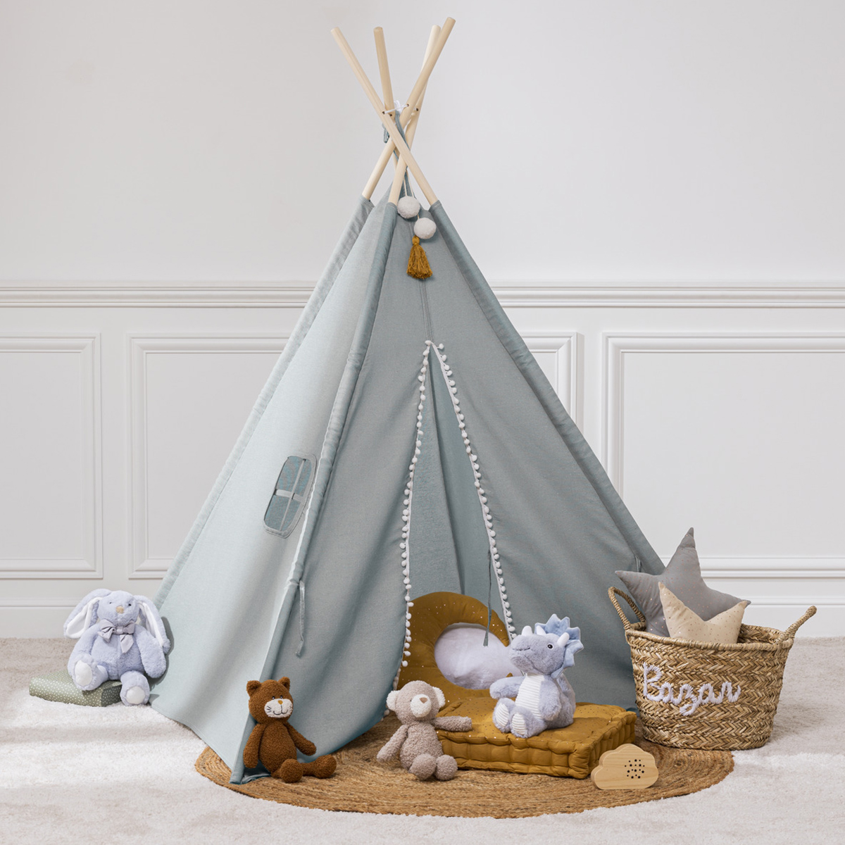 Kids tepee "Wapi" Blue, H.160 cm