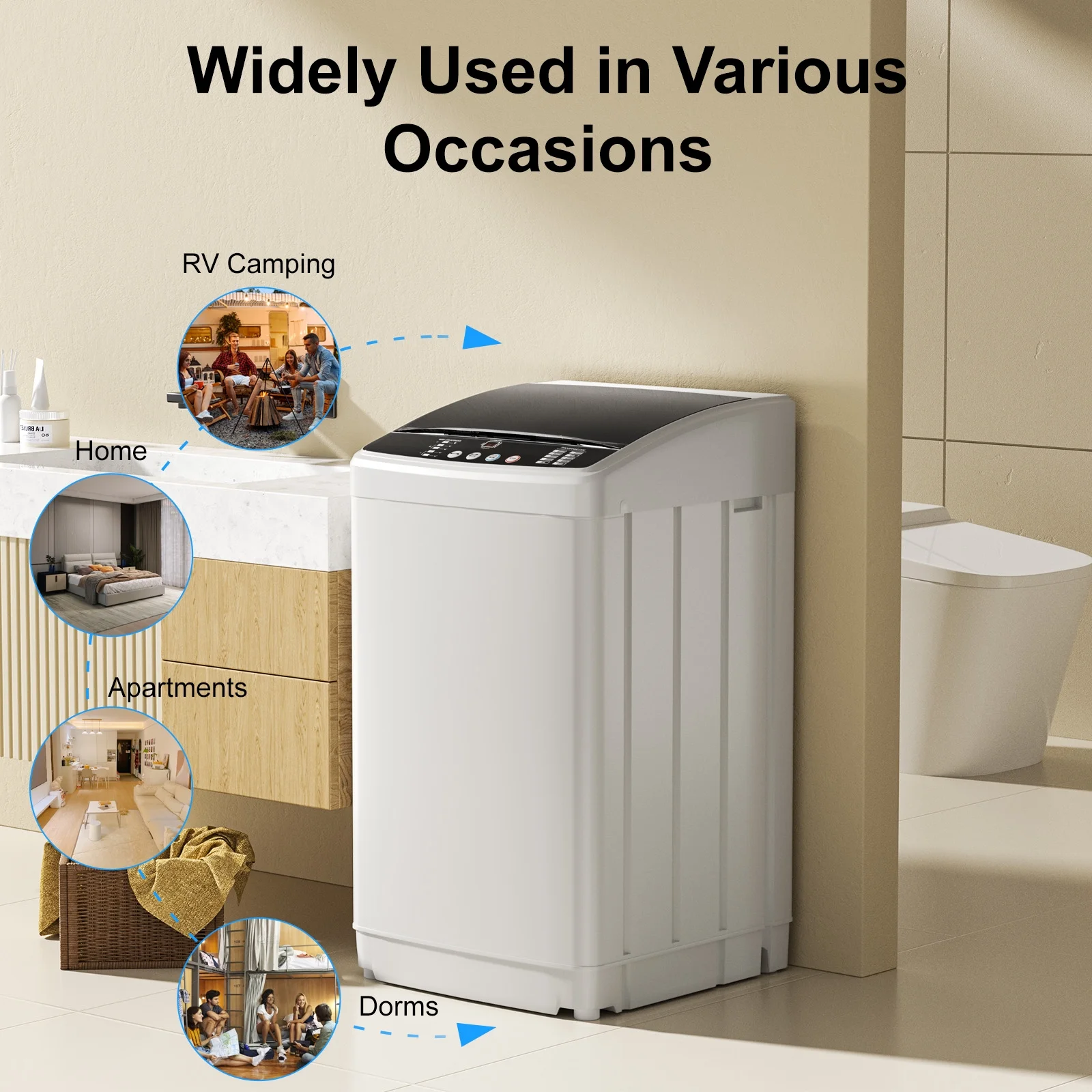 TABU Washer and Dryer Set, 17.6LBS Full Automatic Washing Machine & 8.8LBS Portable Dryer (Gray&White) - Image 22
