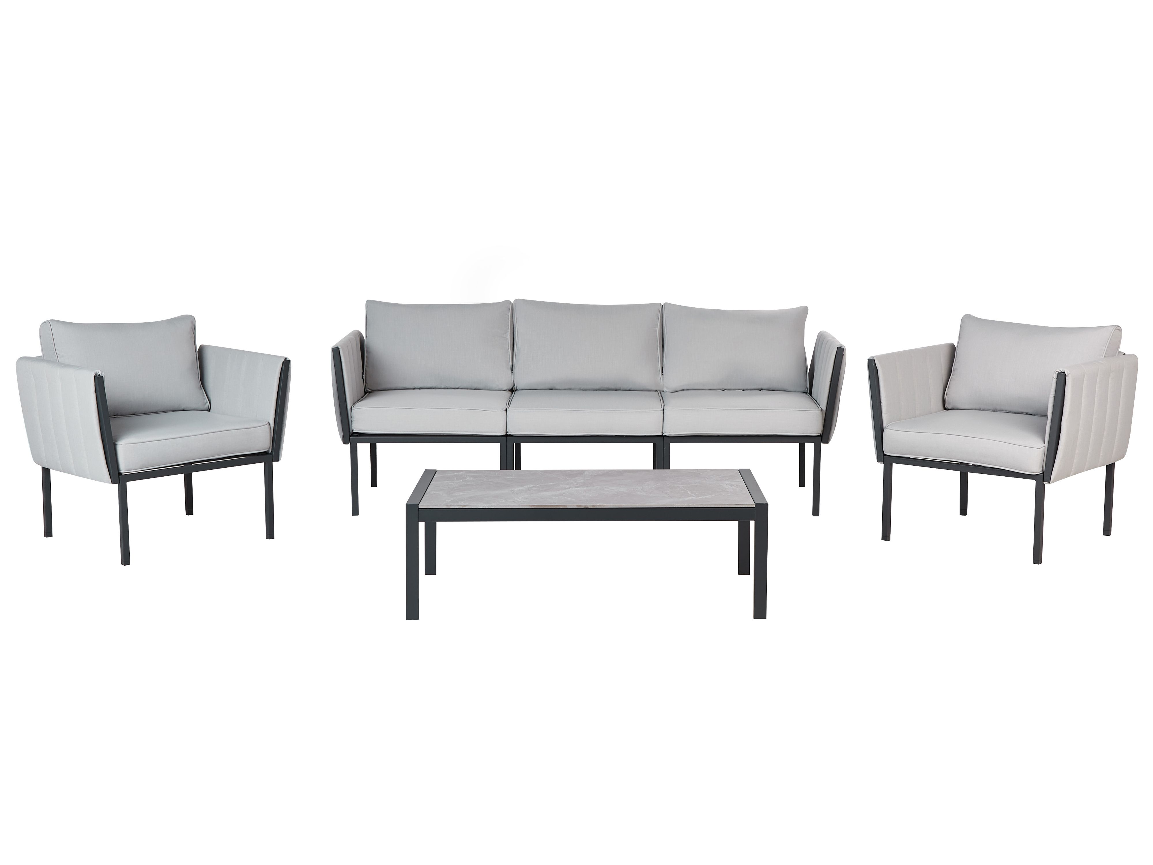 Garden Lounge Set with Table 5 Seater SKALA Metal Light Grey