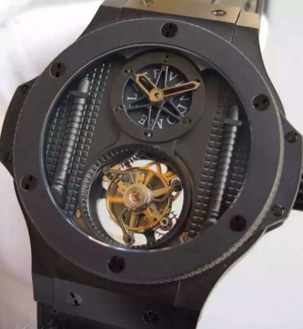 Replica Hublot Big Bang 44mm Vendome Real Tourbillon Black Black Gummy - Elite Watch Atelier