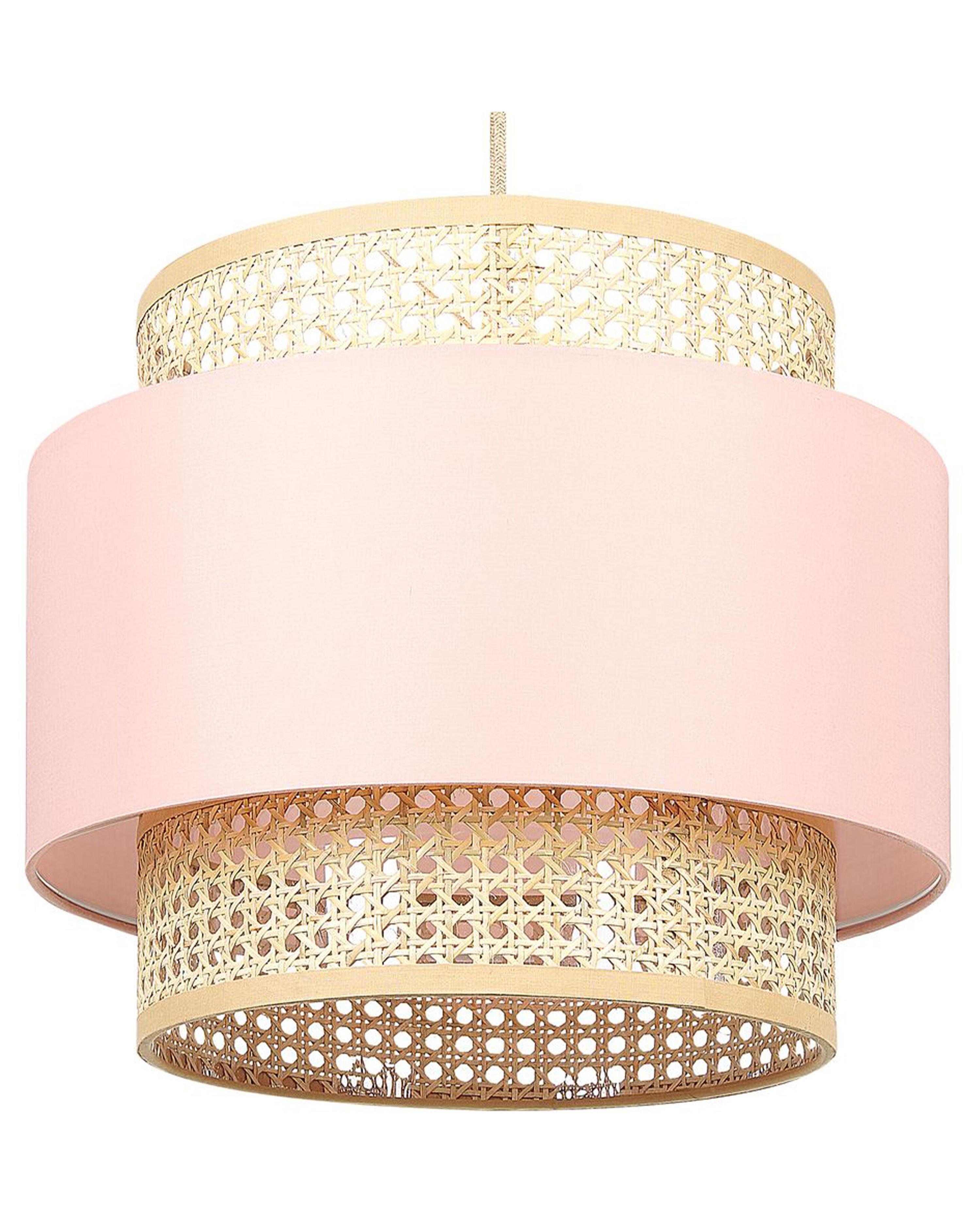 Pendant Lamp YUMURI Rattan Peach Pink