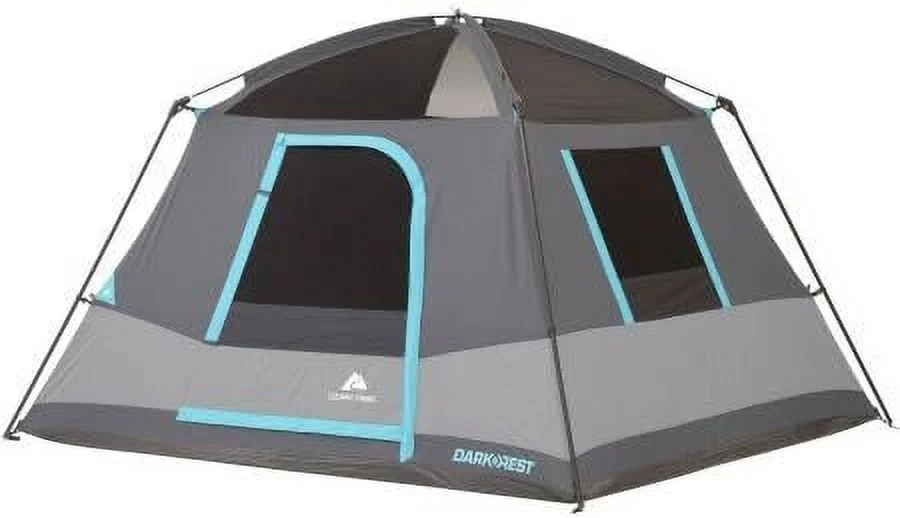 10' x 9'  Trail Six-Person Dark Rest Cabin Family Camping and Adventure Tent, Includes a Gear Loft, Hanging Organizer, and Electrical Port Access and Ground Vent for Improved Air Circulation