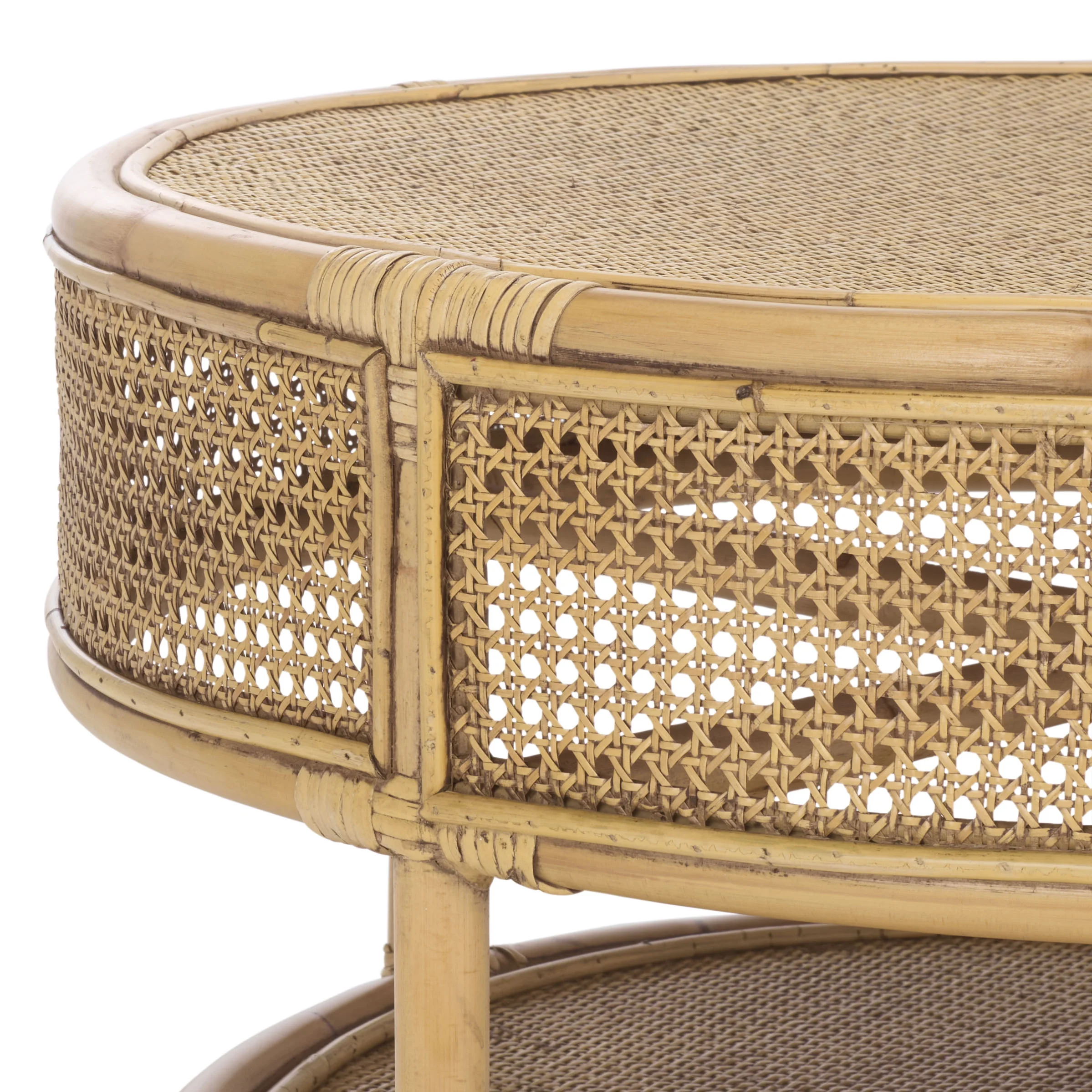 SAFAVIEH Modern Round Rattan Coffee Table, Natural - Image 17