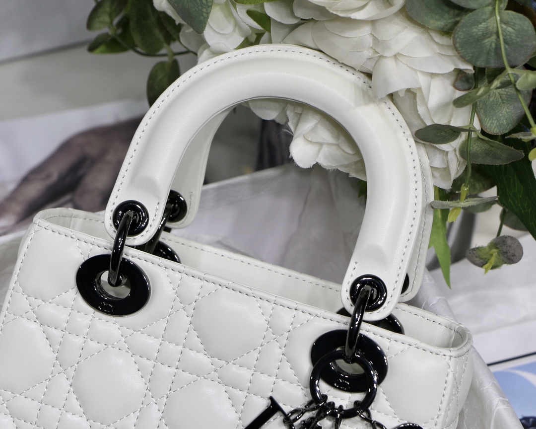 Small Lady Dior My Abcdior Bag Black/Grey/White For Women 8in/20cm1:1High-quality replica