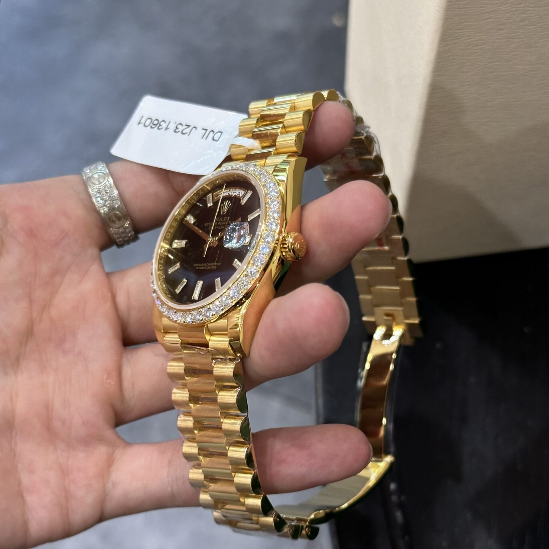 Rolex Replica Watch Day-Date 228238 Gold Wrapped With Moissanite GM V2 152gram 40mm - Top club