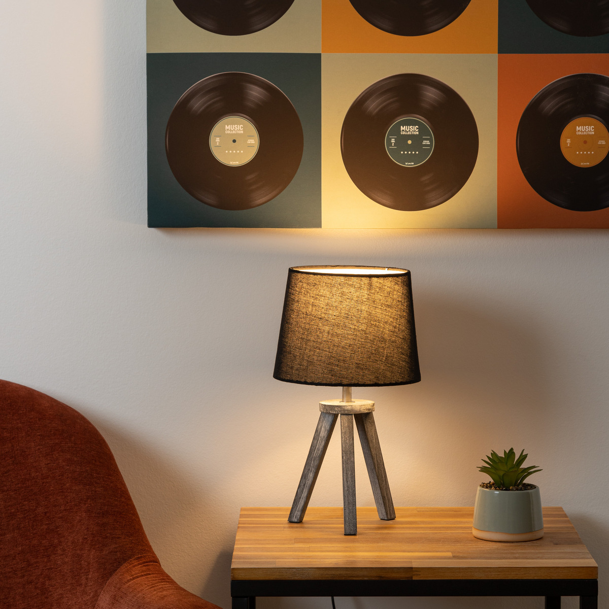 Mini tripod lamp "Mina" White, H.31 cm