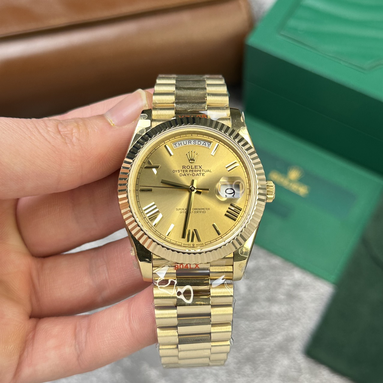 Rolex Replica 1:1 Watch Day-Date 228238 V2  Roman Numerals GM Factory 40mm - Elite Watch Atelier