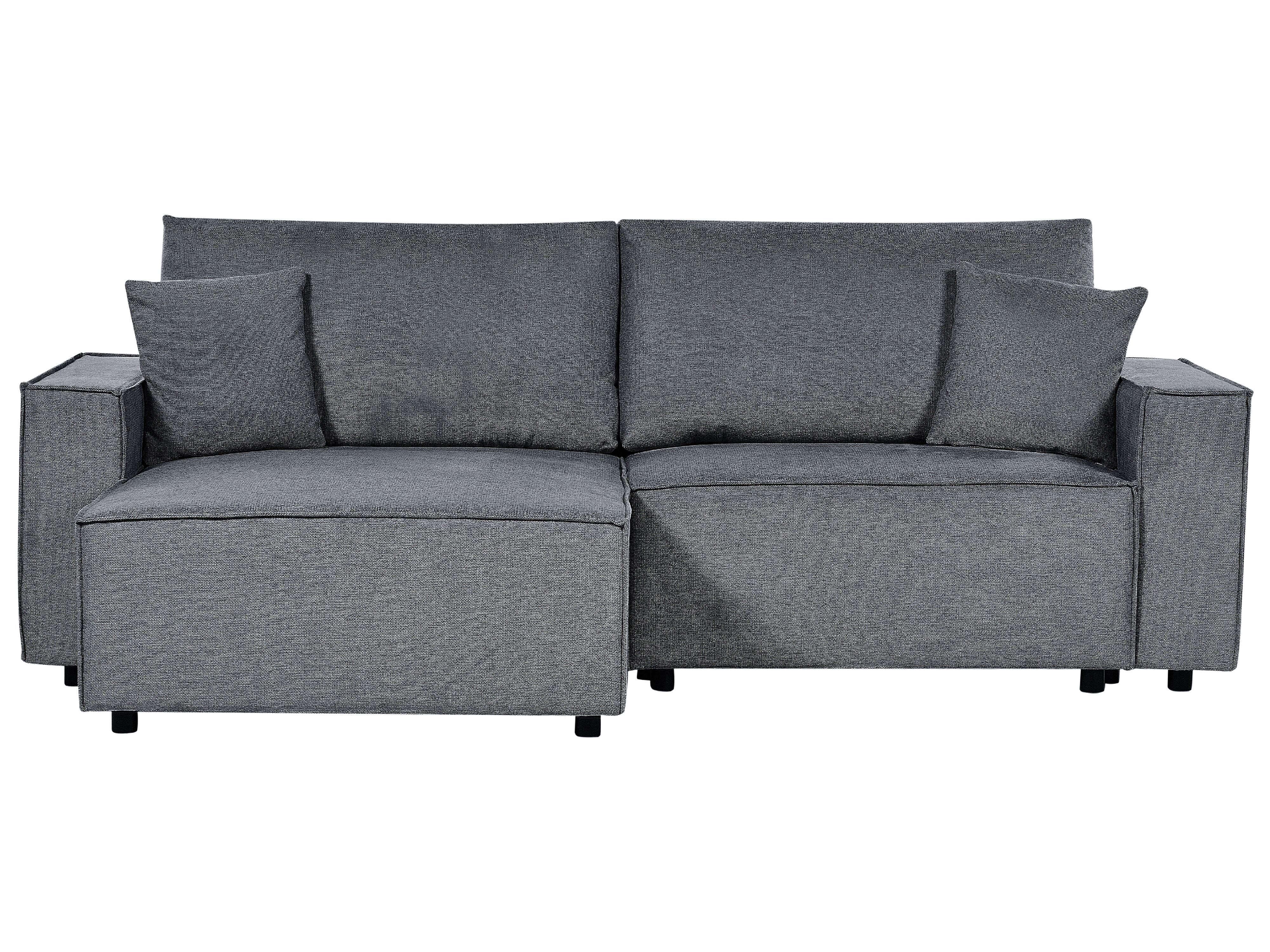 Corner Sofa Bed 3 Seater KARILA Fabric Dark Grey with Storage Right Hand