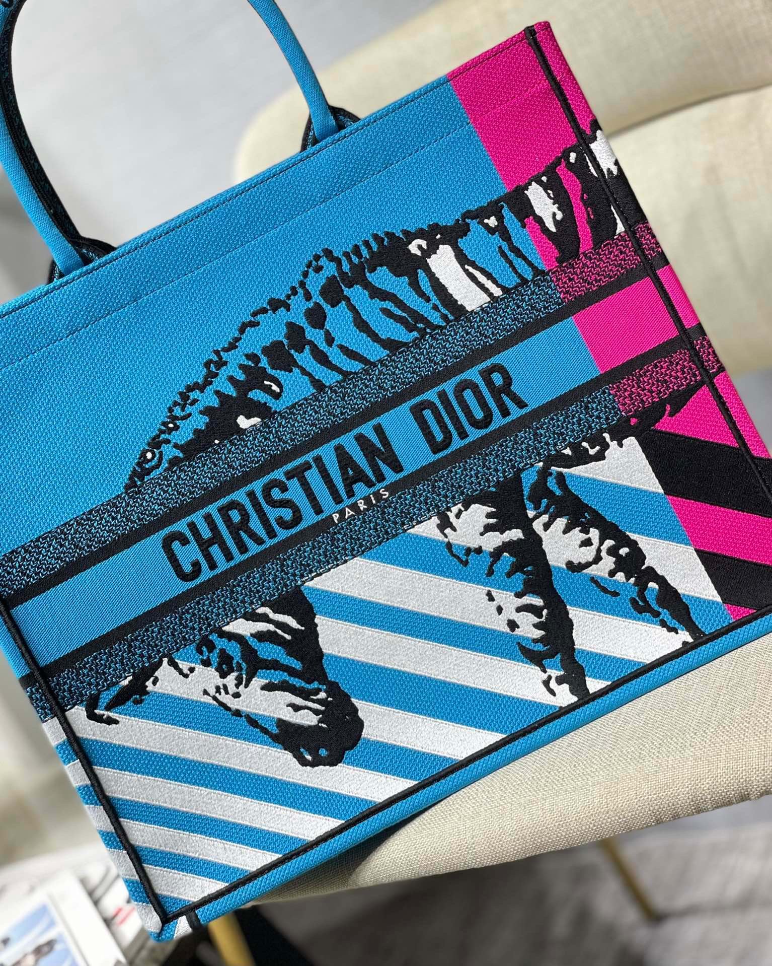 Christian Dior Large Dior Book Tote Blue And Pink, For Women, Women’s Handbags 16.5in/42cm CD1:1High-quality replica