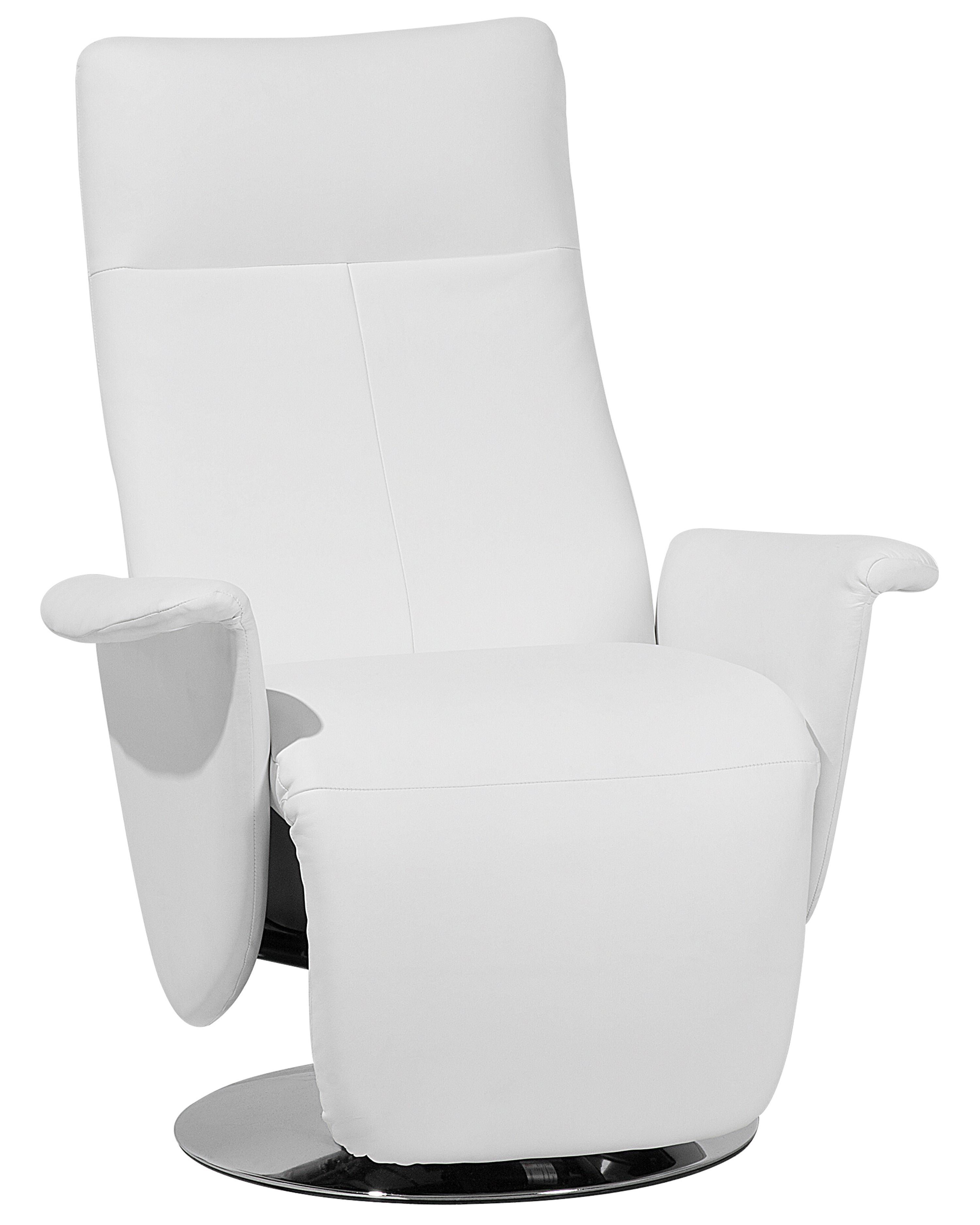 Recliner Chair PRIME with Footrest Faux Leather White