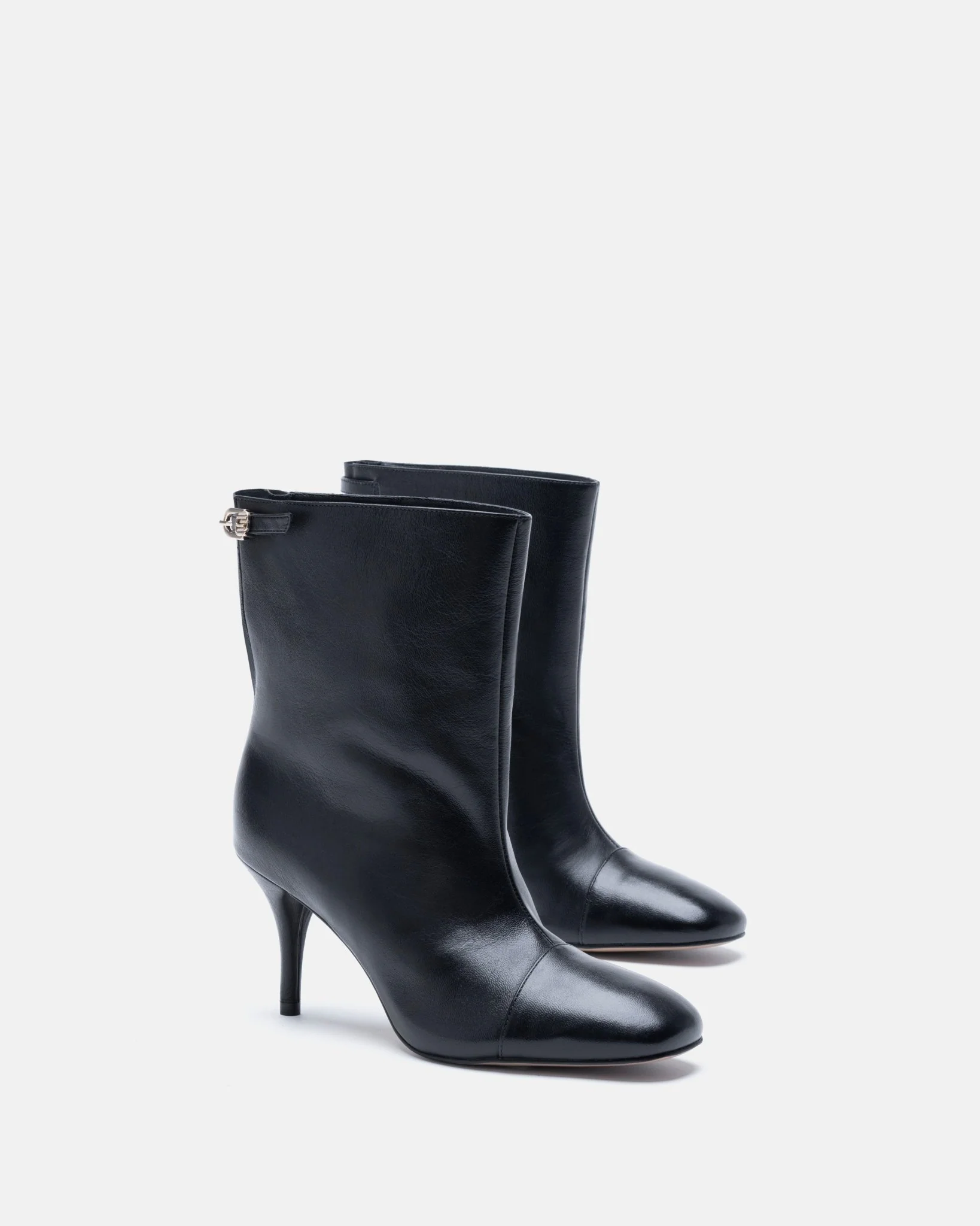 BOTTINES ANGELE - En cuir à talons noir