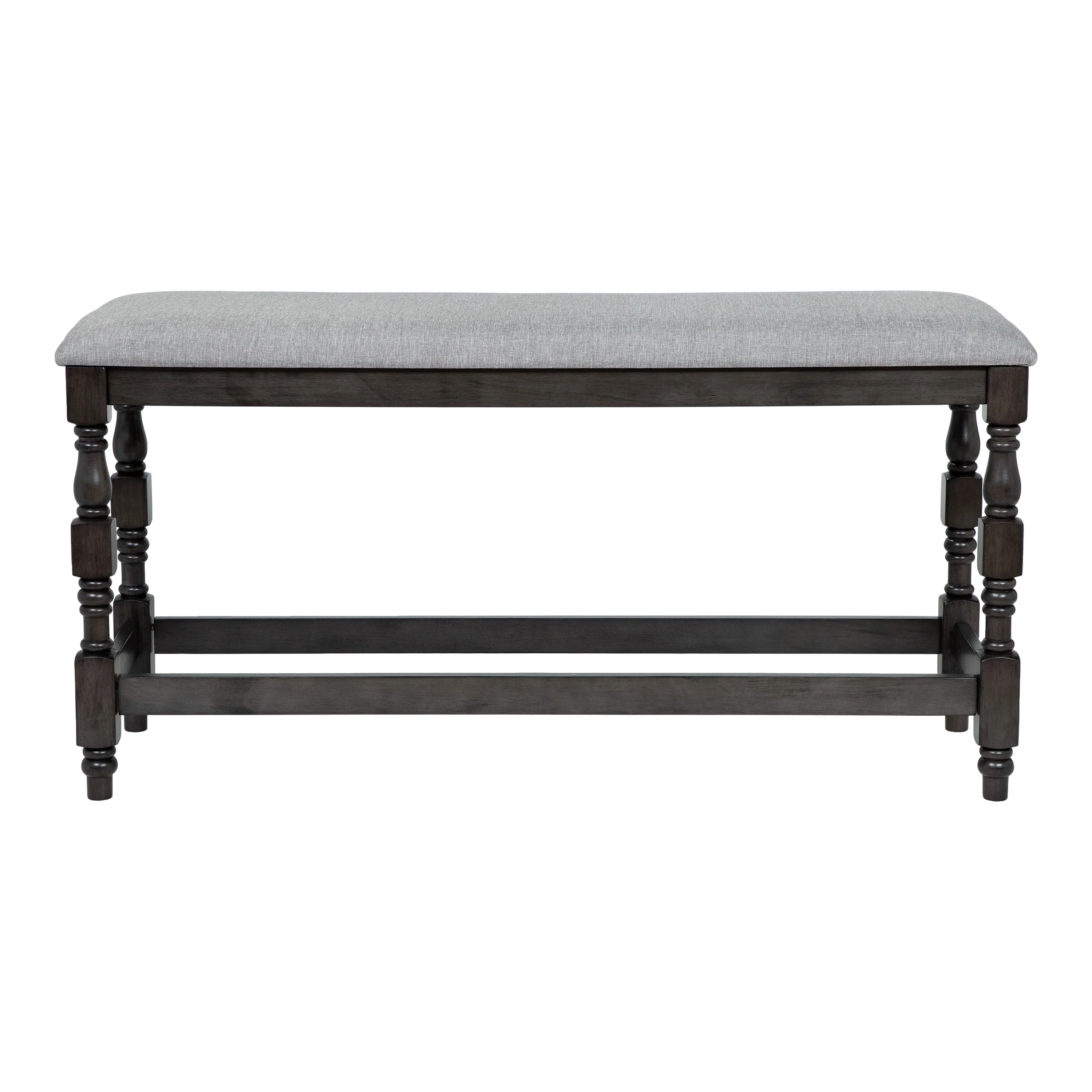 Graypath Padded Fabric Counter Height Dining Bench, Dark Gray