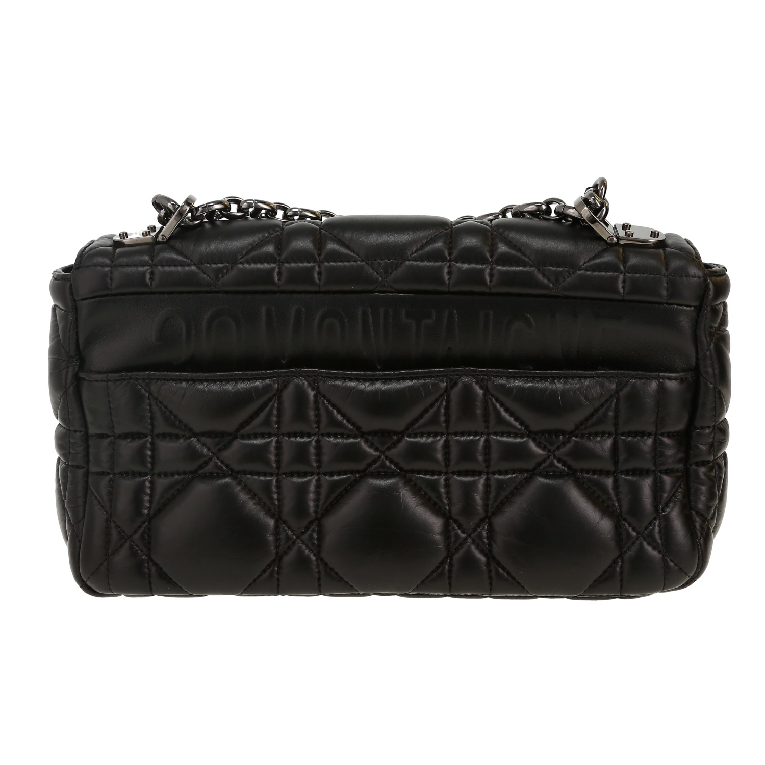 Dior Caro medium model shoulder bag in black leather cannage1:1High-quality replica