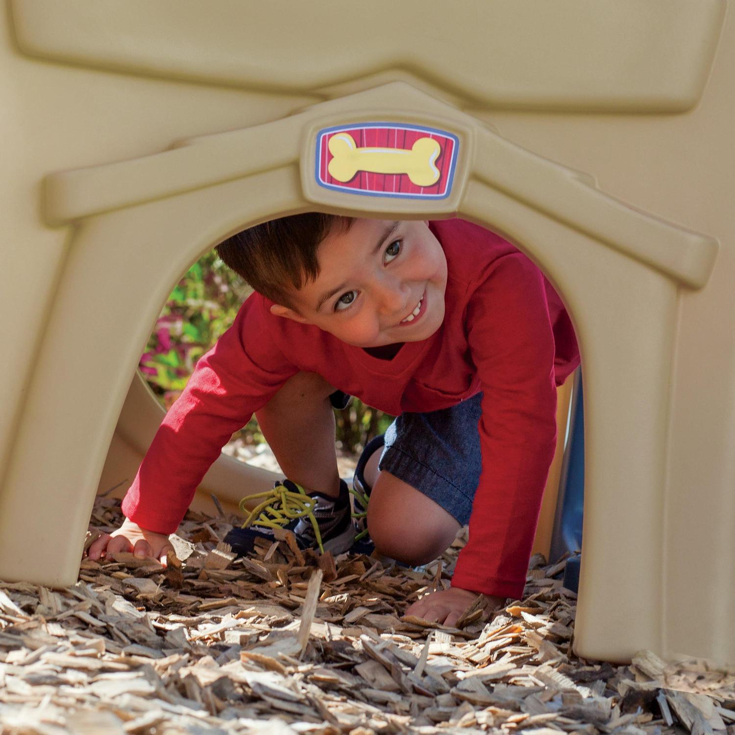 Step2 Neighborhood Fun Center Brown Playhouse with Slide Plastic Kids Outdoor Toys - Image 10