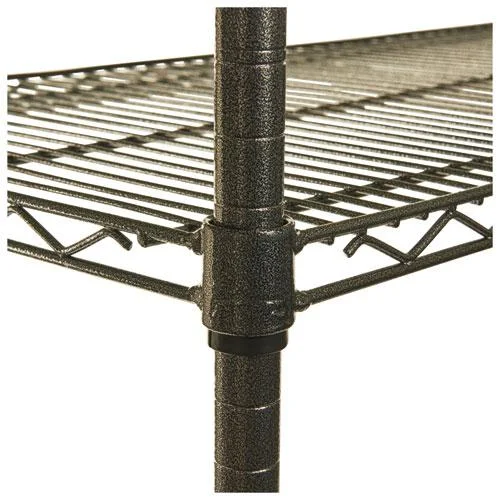 Alera Wire Shelving Starter Kit, Four-Shelf, 48w x 24d x 72h, Black Anthracite