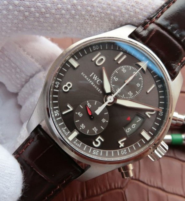 Replica IWC ZF Pilot Chrono SS IW387802 Leather Strap A7750 - Elite Watch Atelier