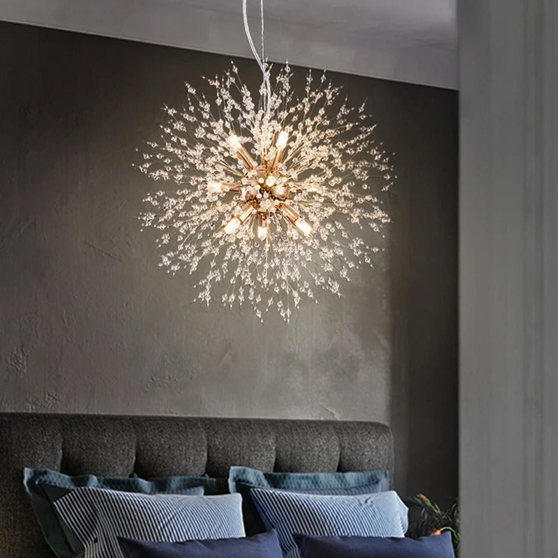 BloomLuxe – Paardenbloem Kristallen Kroonluchter in Elegant Design