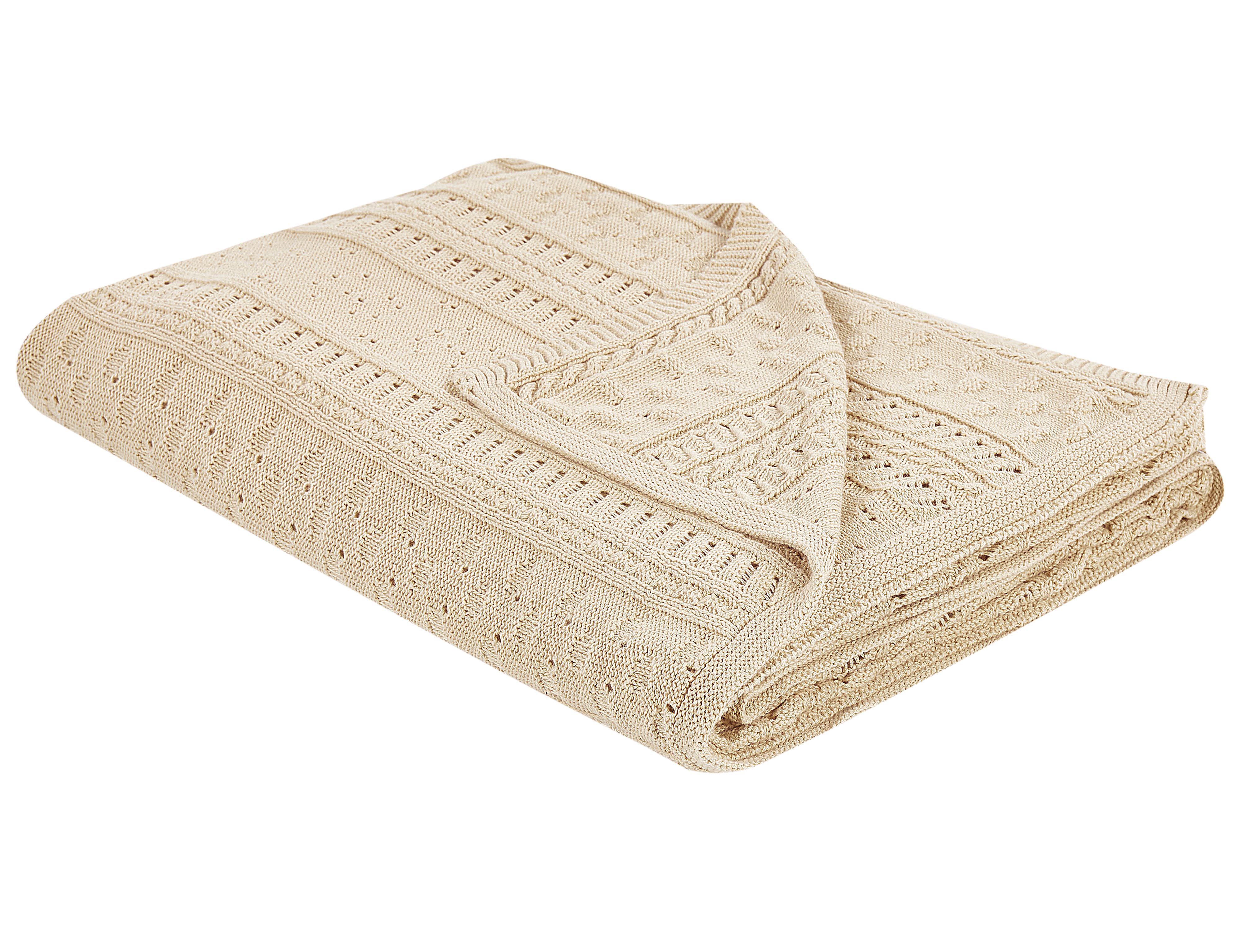 Bedspread DAULET Cotton 150 x 200 cm Beige
