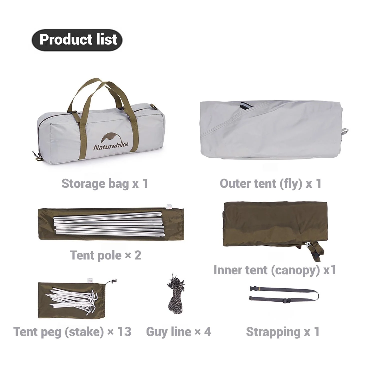 Naturehike, Ultralight Hiking Tent, Portable Camping Tent with Two Doors, Waterproof and Wind-resistant Dome Tent, UV Protection Backpacking Tent - Image 10