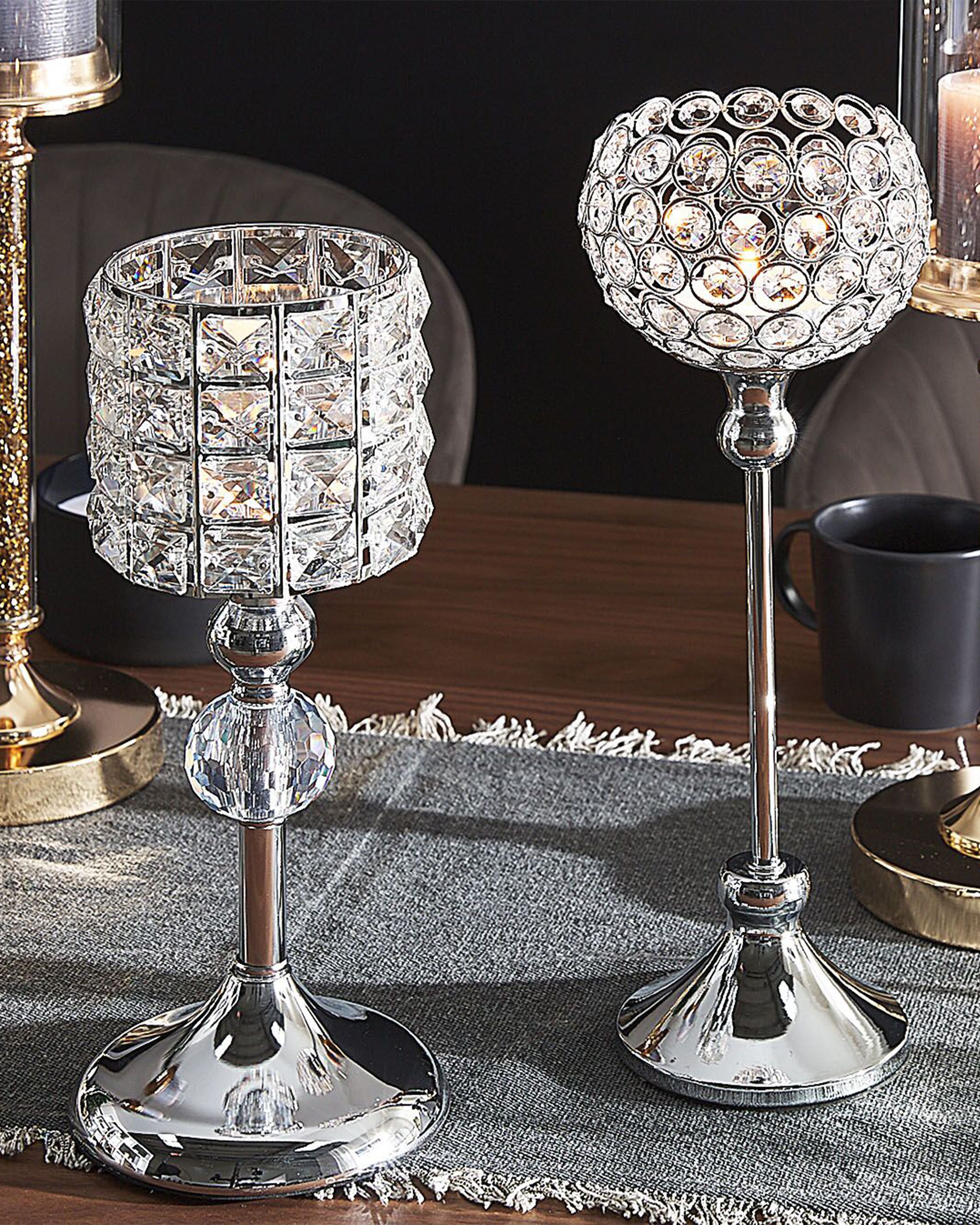 Candle Holder ESTERNAY Metal 27 cm Silver