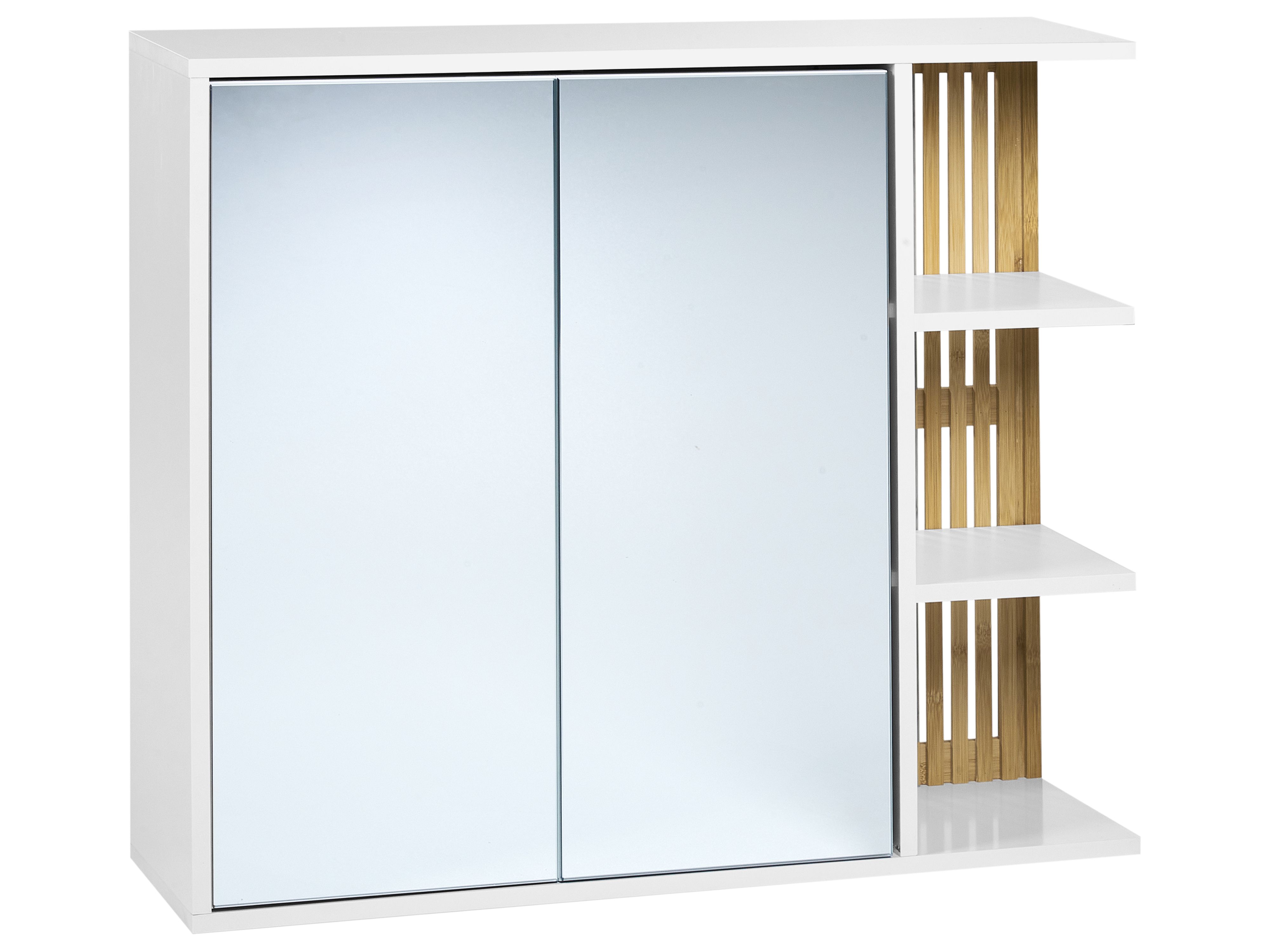 Bathroom Wall Mounted Mirror Cabinet NUBES 80 cm 70 cm White