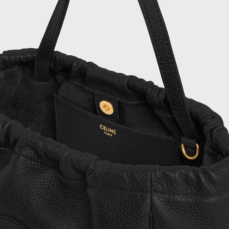 Replicate SMALL CABAS DRAWSTRING CUIR TRIOMPHE IN GRAINED CALFSKIN BLACK(1:1 replica)1:1High-quality replica