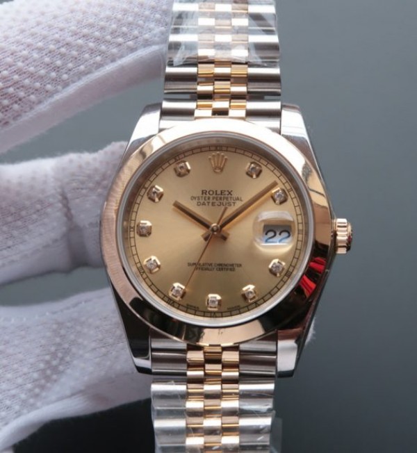 Replica Rolex DateJust 41mm 126303 Noob RG Wrapped RG Dial Diamonds Markers SS/RG Bracelet A2836 - Elite Watch Atelier
