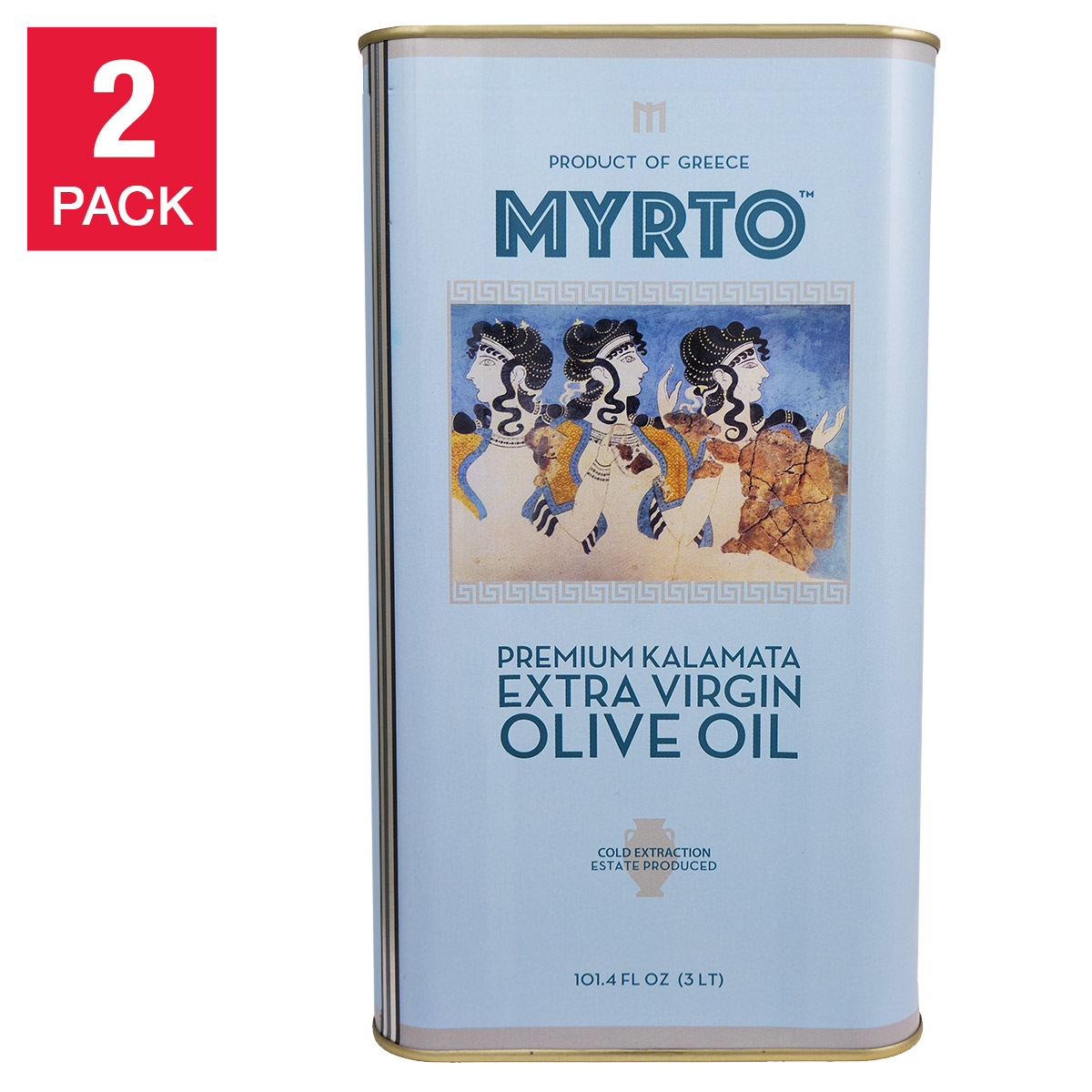Myrtos Greek Extra Virgin Olive Oil 3L, Tins, 2-pack - Image 3