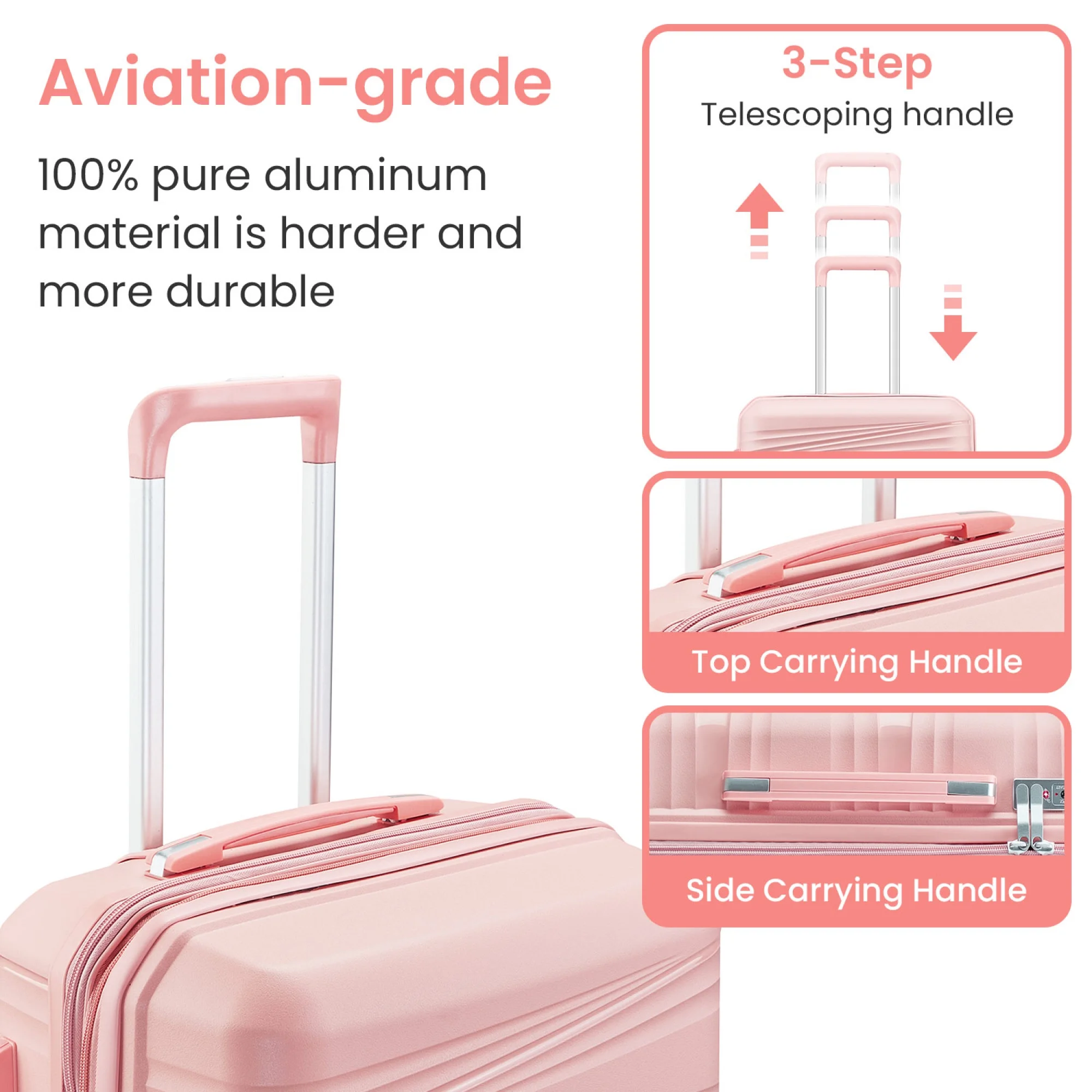 Luggage 4 Piece Sets(14/20/24/28), Hard Shell Lightweight TSA Lock Carry on Expandable Suitcase with Spinner Wheels - Image 4
