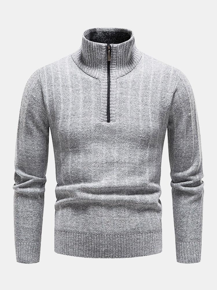 Textured Quarter Zip Sweater