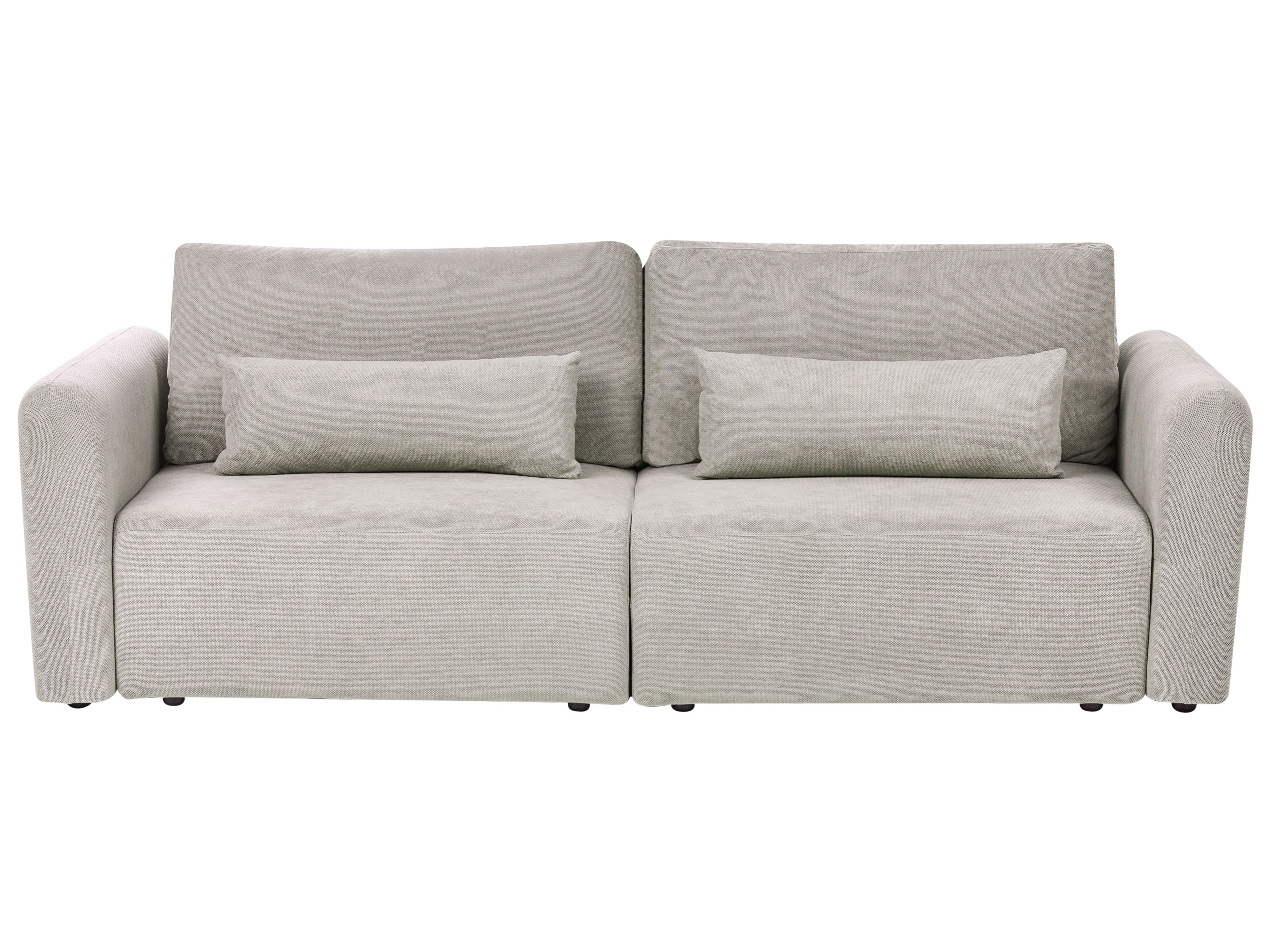 Sofa Bed 3 Seater VAXHOLM Fabric Grey with Storage