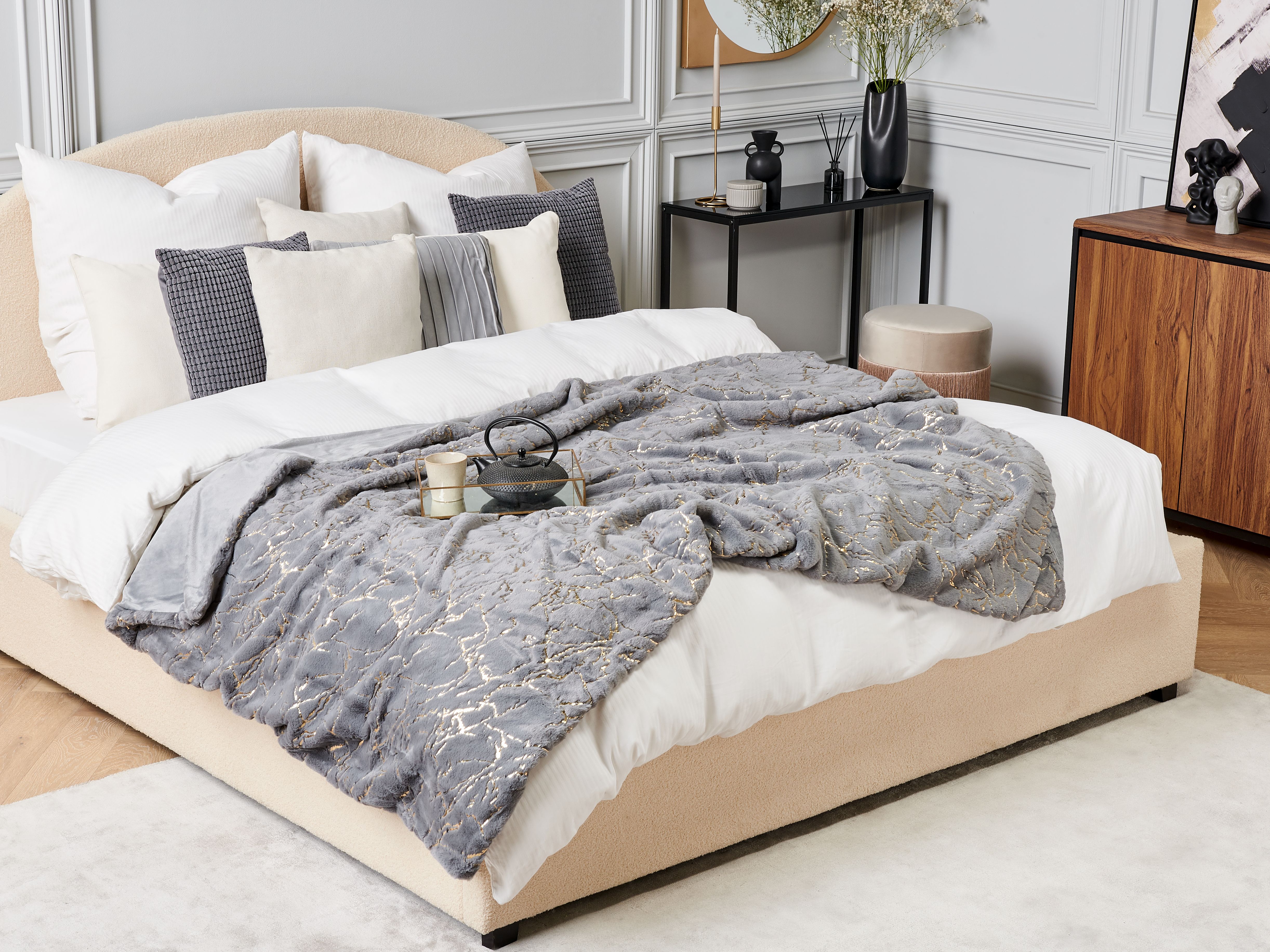 Blanket GODAVARI 130 x 180 cm Grey