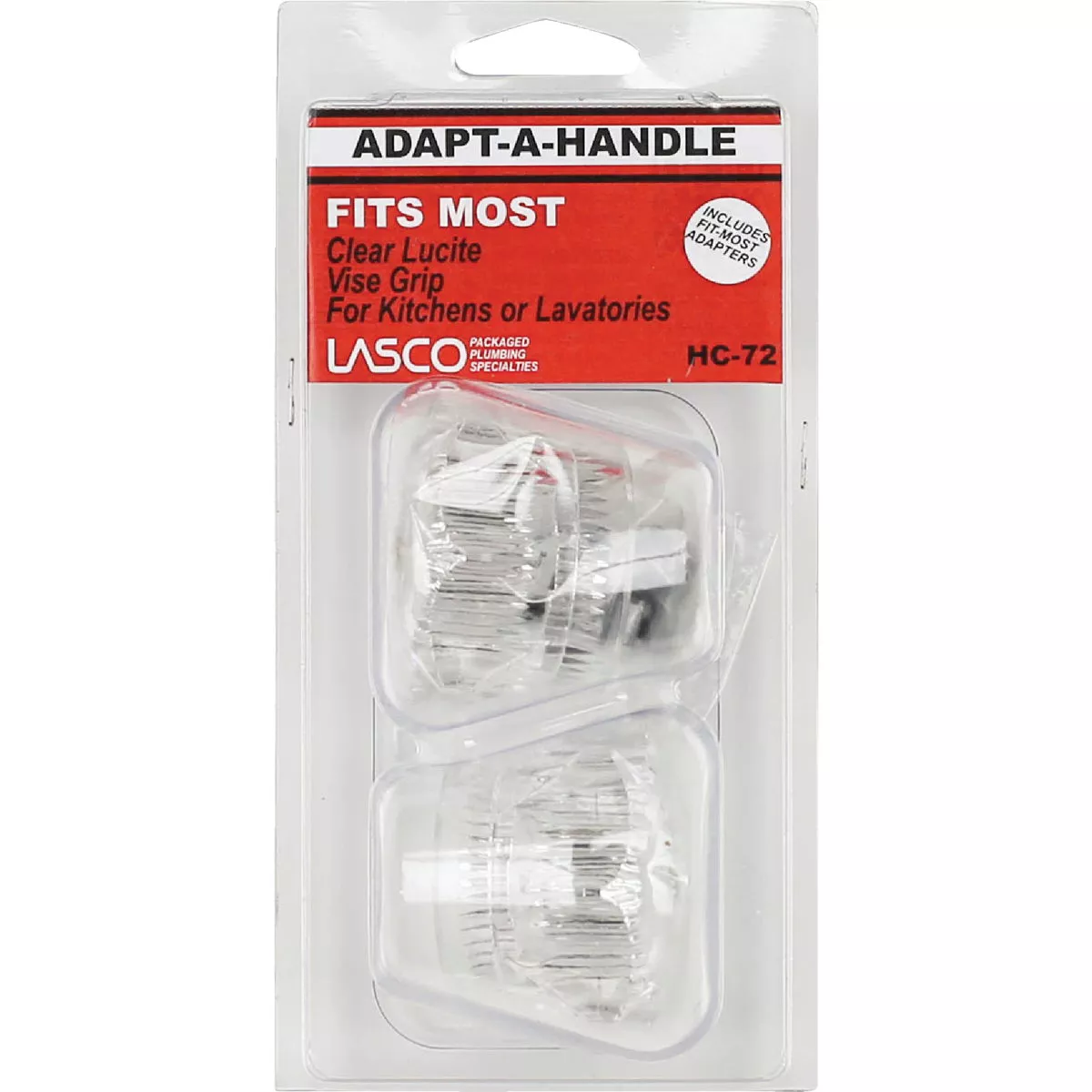Lasco Universal Hot & Cold Clear Tub & Shower Handle Kit