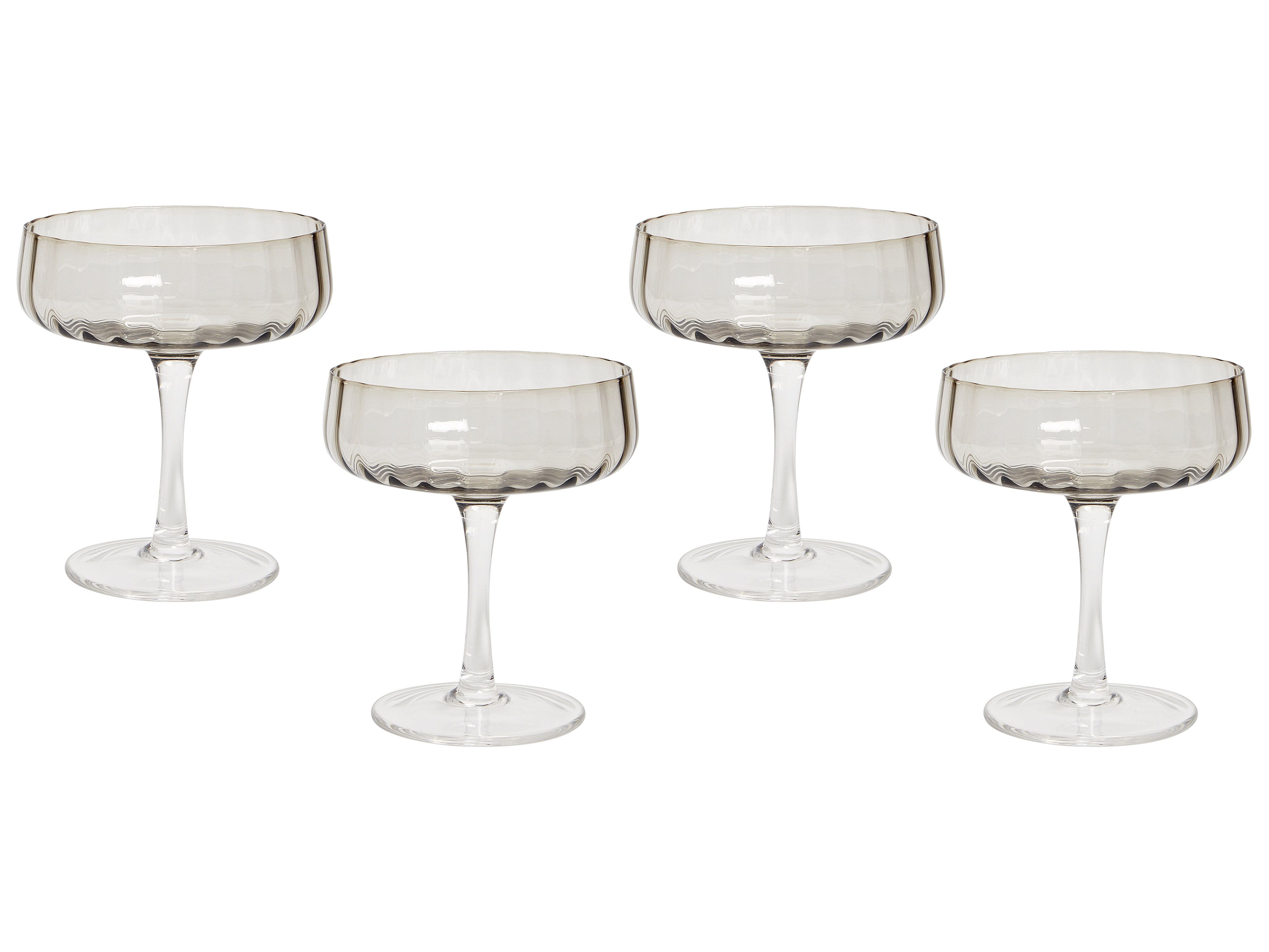 Set of 4 Champagne Saucers QUARTZ 170 ml Grey