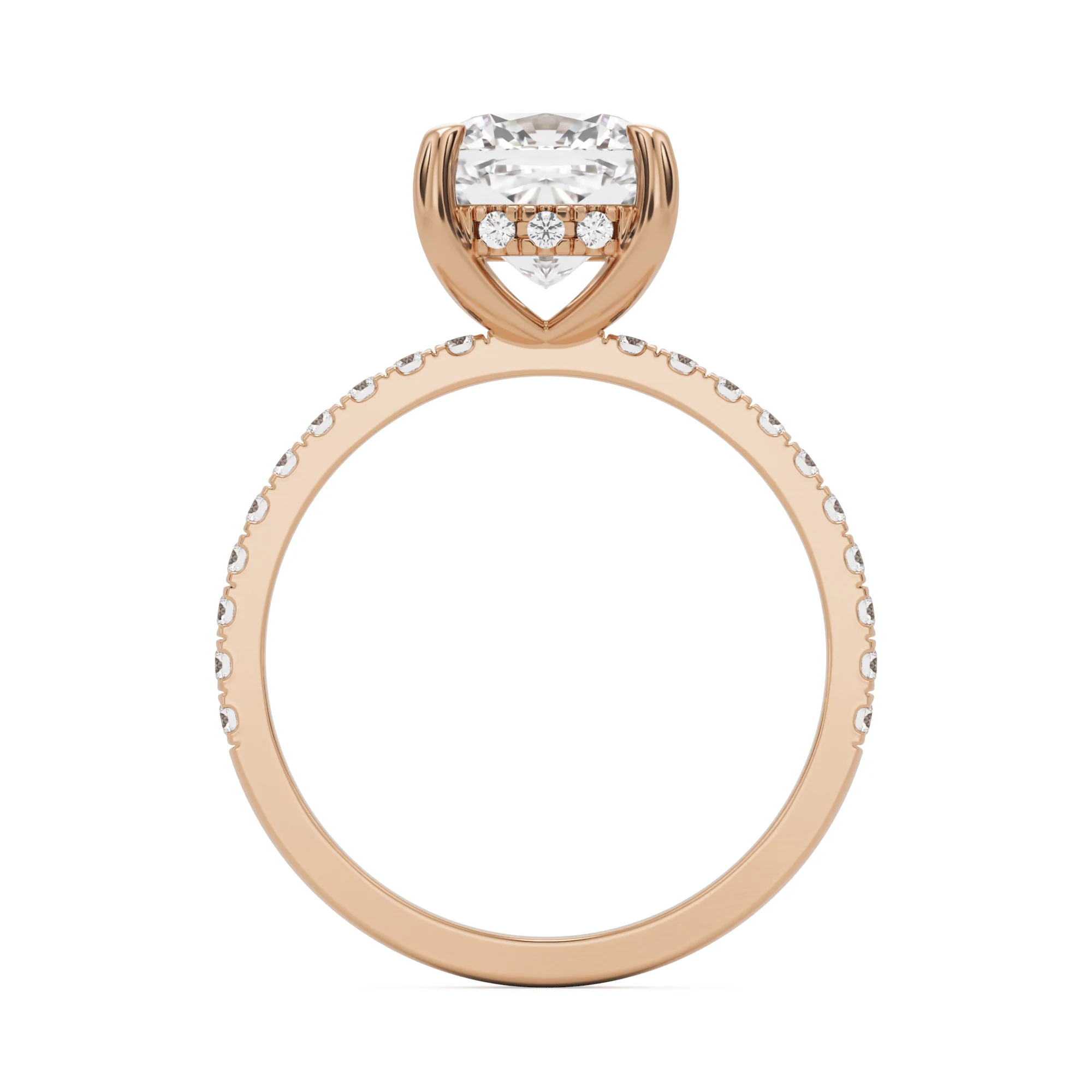 The Elongated Cushion Hidden Halo Pavé