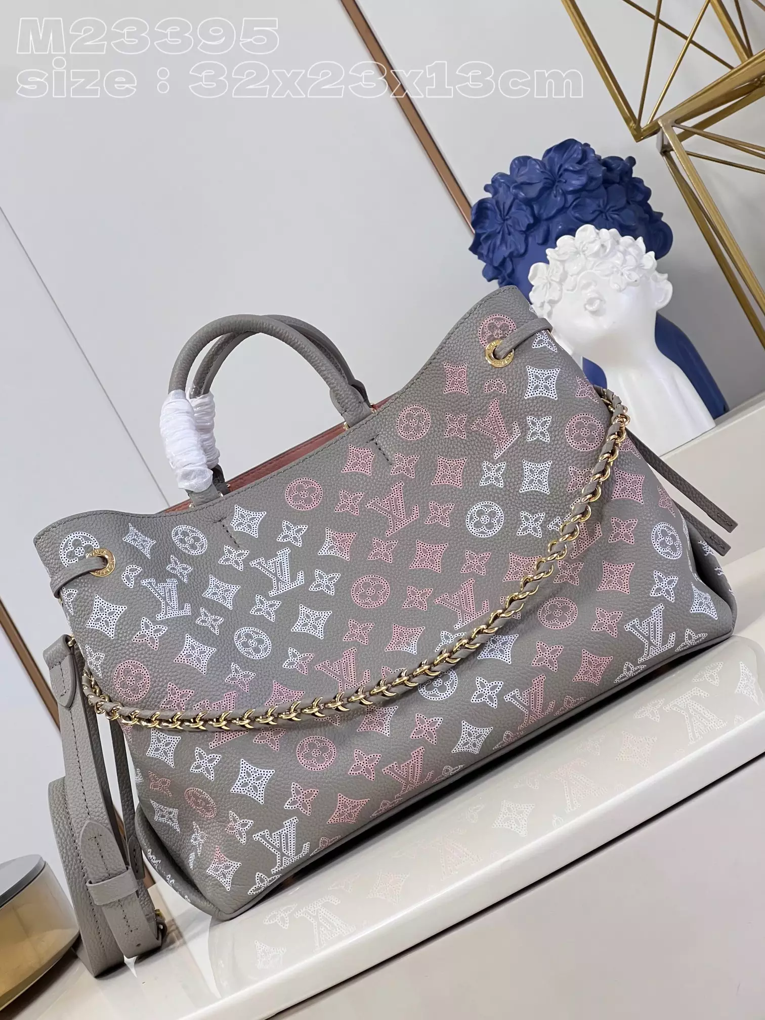 Bella Tote Gray Mahina Calfskin1:1High-quality replica